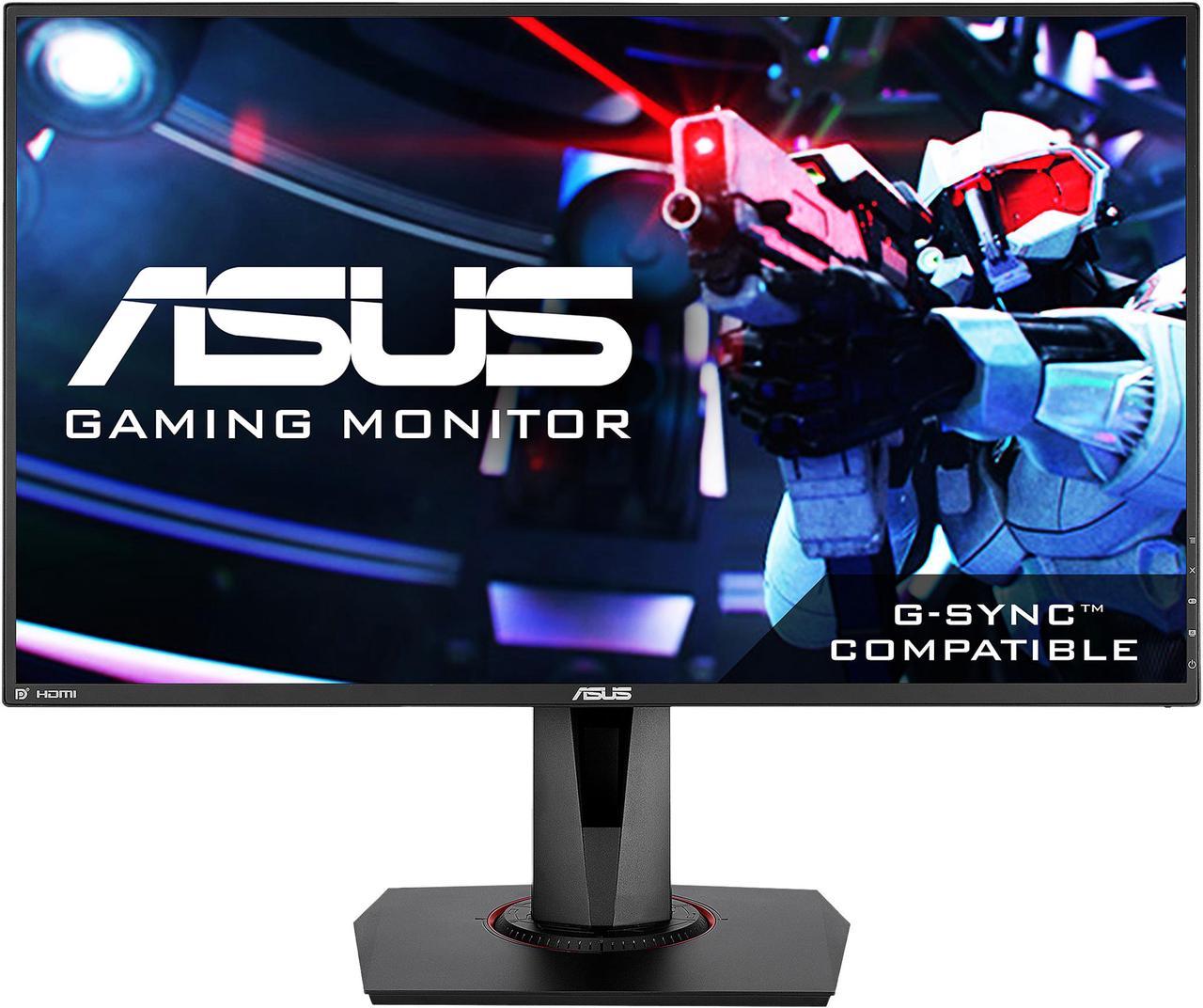 ASUS 27" Full HD 144Hz 1ms Gaming Monitor AMD Free Sync G-Sync Compatible DisplayPort HDMI DVI Asus Eye Care with Ultra Low-Blue Light & Flicker-Free Built-in Speakers LED Backlit VG278Q