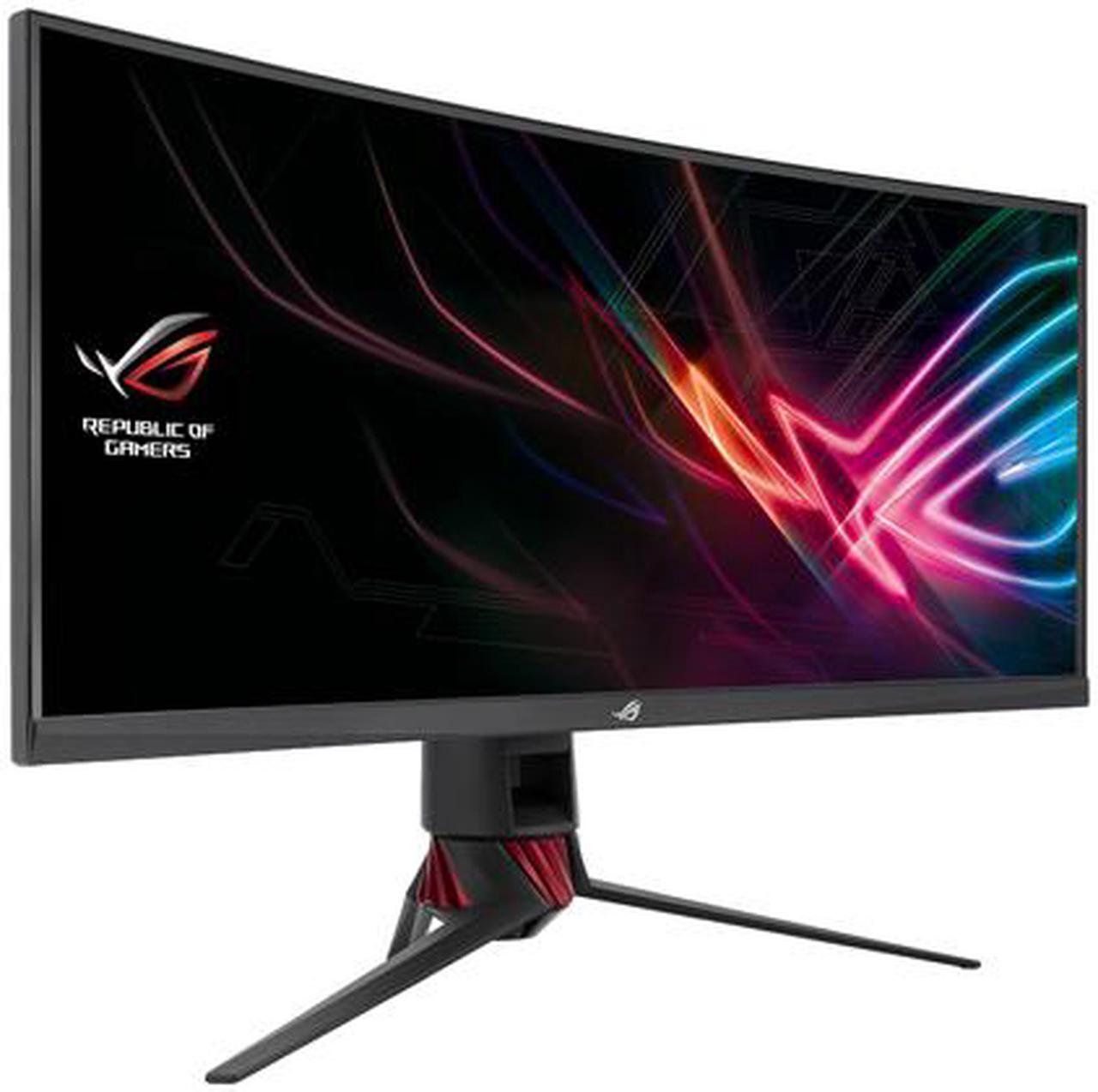 Alt view image 3 of 7 - ASUS ROG Strix XG35VQ 35" UWQHD 3440 x 1440 100Hz 1ms Adaptive/FreeSync WideScreen LED Backlit Curved Gaming Monitor with Aura RGB Lighting, Swift and Height Adjustable