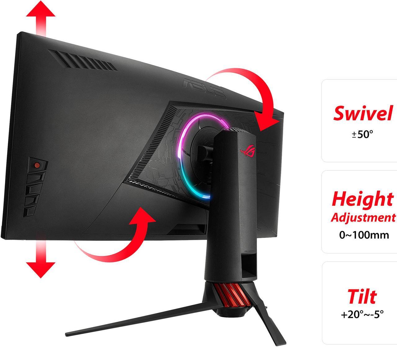 Alt view image 5 of 7 - ASUS ROG Strix XG35VQ 35" UWQHD 3440 x 1440 100Hz 1ms Adaptive/FreeSync WideScreen LED Backlit Curved Gaming Monitor with Aura RGB Lighting, Swift and Height Adjustable