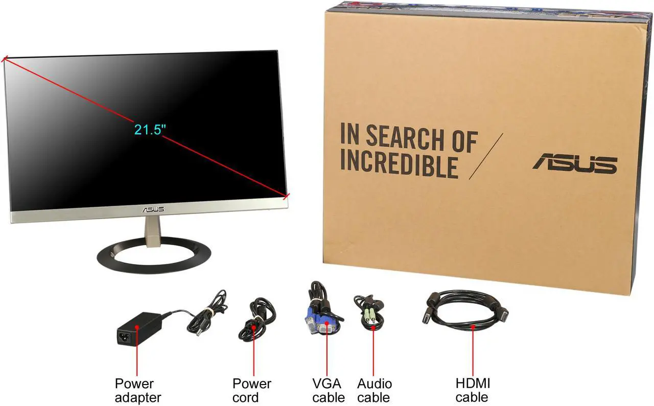 Alt view image 8 of 7 - ASUS VZ229H 22" (Actual size 21.5") Full HD 1920x1080 HDMI VGA Asus Eye Care Flicker-Free Built-in Speakers Frameless Design Backlit LED WideScreen LCD IPS Monitor