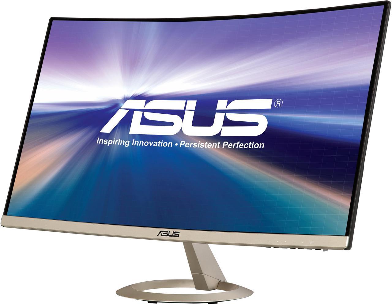 Asus VZ27VQ 27" Full HD 1920x1080 DisplayPort HDMI VGA Built-In Speakers Asus Eye Care Technology Backlit LED Curved LCD Monitor