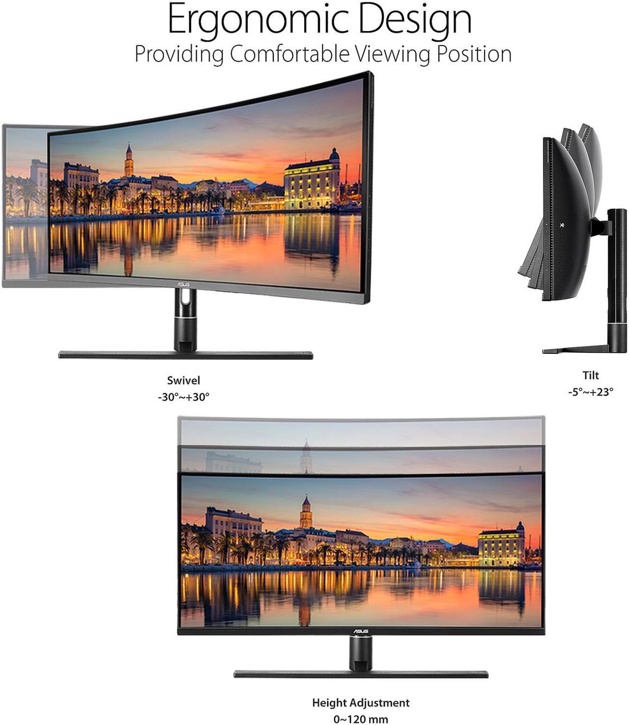 Alt view image 5 of 6 - ASUS ProArt PA34VC 34" Curved Monitor UWQHD 100Hz HDR-10 IPS Eye Care, Thunderbolt 3, DisplayPort 1.2, HDMI 2.0b