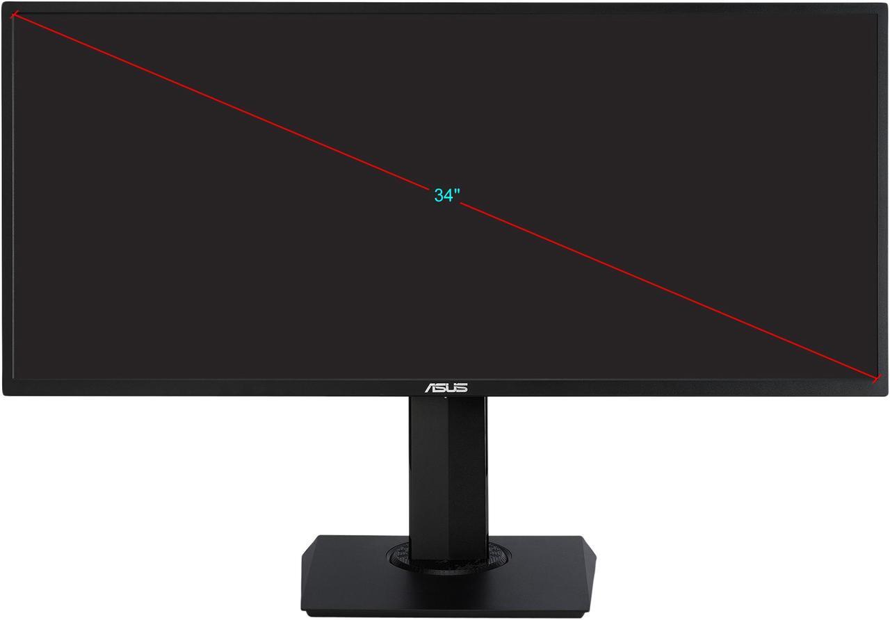 Alt view image 7 of 7 - ASUS VP348QGL 34" Quad HD 3440 x 1440 75Hz 2xHDMI DisplayPort Adaptive-SYNC/FreeSync HDR-10 Blue Light Filter Flicker Free Asus Eye Care Built-in Speakers Ultra Wide Backlit LED Gaming Monitor