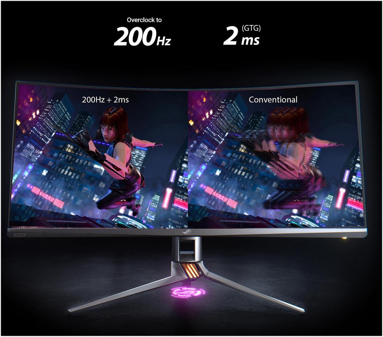 Alt view image 2 of 8 - ASUS ROG Swift PG35VQ 35" 21:9 Ultra-WQHD 3440 x 1440 2K Resolution 200Hz HDMI, DisplayPort NVIDIA G-SYNC HDR-10 Flicker-Free Low Blue Light LED Backlit Curved Gaming Monitor