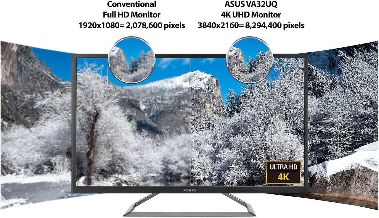 Alt view image 4 of 9 - ASUS VA32UQ 32" (Actual size 31.5") Eye Care Monitor, 3840 x 2160 4K UHD, HDR-10, 95% DCI-P3, Adaptive-Sync/FreeSync, Shadow Boost, Flicker Free, Blue Light Filter