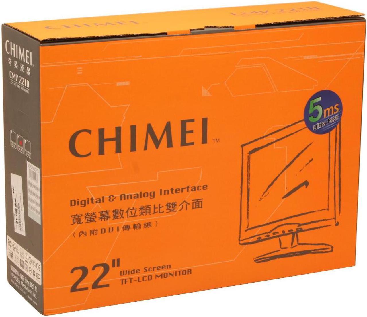 Alt view image 12 of 12 - CHIMEI CMV 221D Black 22" 5ms DVI Widescreen LCD Monitor 330 cd/m2 800:1