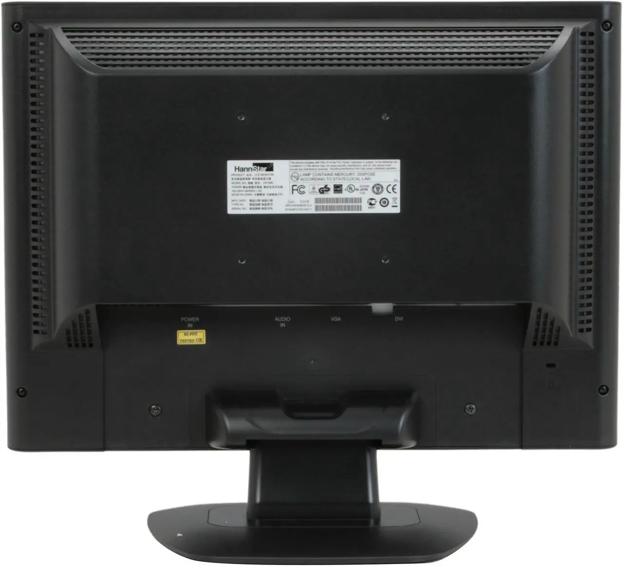 Alt view image 6 of 13 - Hanns-G 19" Active Matrix, TFT LCD WXGA LCD Monitor 5 ms D-Sub, DVI-D JW-199DPB