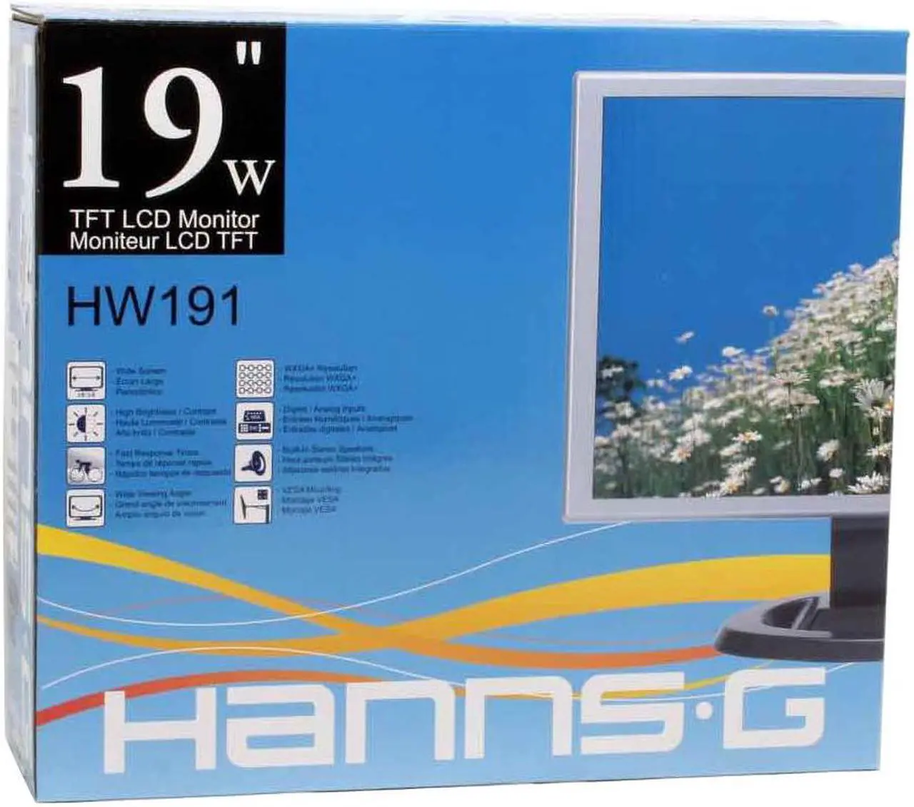 Alt view image 8 of 8 - Hanns-G 19" Active Matrix, TFT LCD WXGA+ LCD Monitor 5 ms D-Sub, DVI-D HW-191DPB
