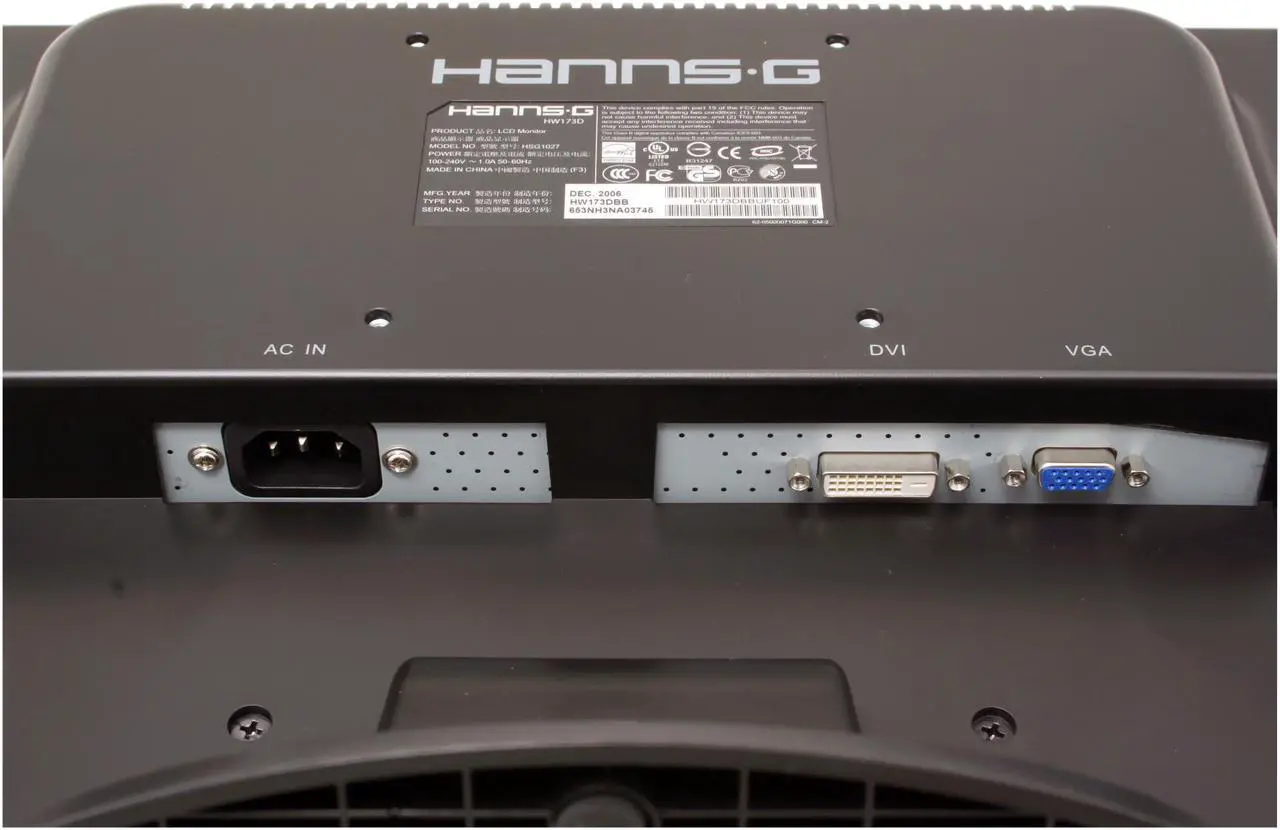Alt view image 8 of 11 - Hanns-G 17" Active Matrix, TFT LCD WXGA+ LCD Monitor 8 ms D-Sub, DVI-D HW-173DBB