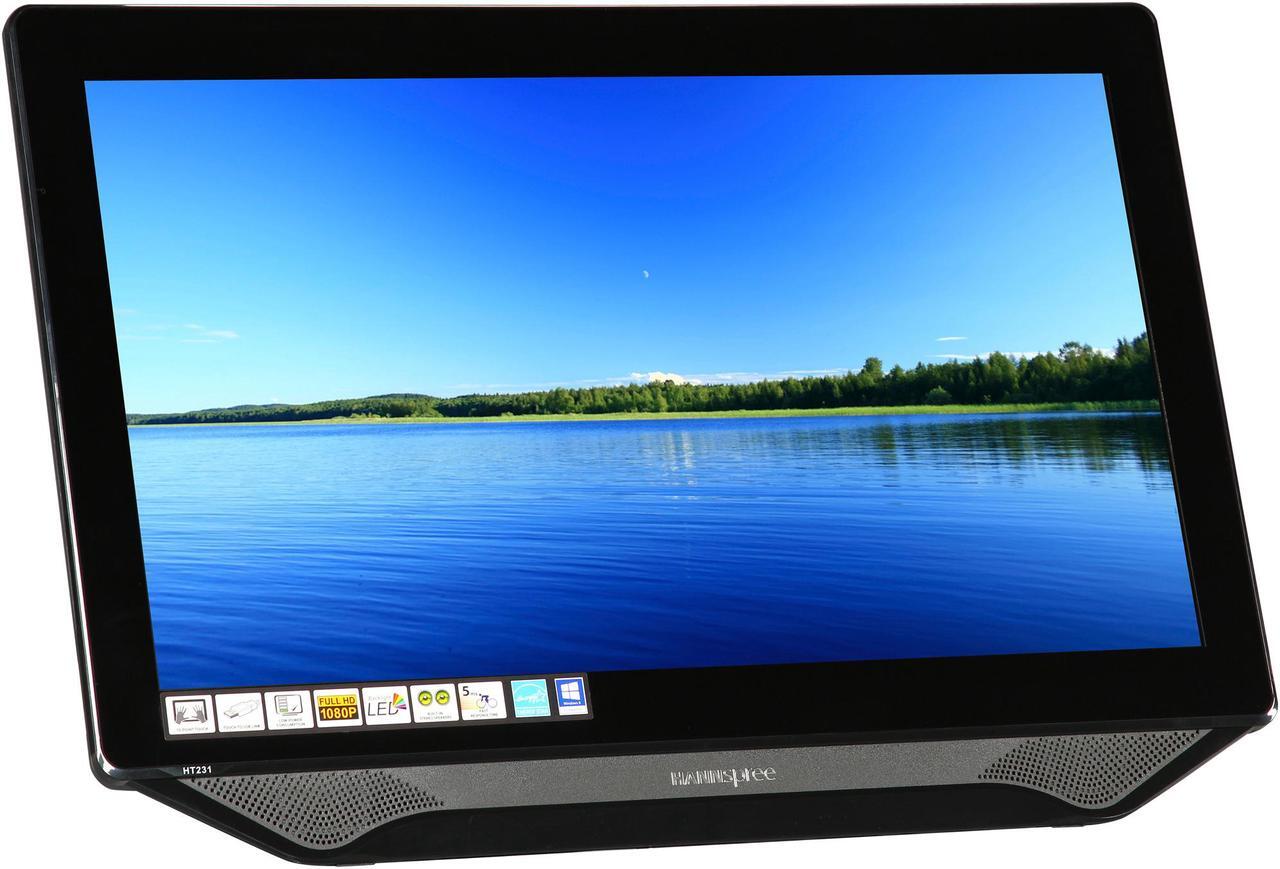 Alt view image 3 of 7 - Hanns-G HT231DPBU Black 23" Touchscreen Monitor Multi-Touch (10 points) 250 cd/m2 80000000:1 Built-in Speakers