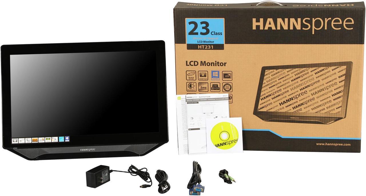 Alt view image 7 of 7 - Hanns-G HT231DPBU Black 23" Touchscreen Monitor Multi-Touch (10 points) 250 cd/m2 80000000:1 Built-in Speakers