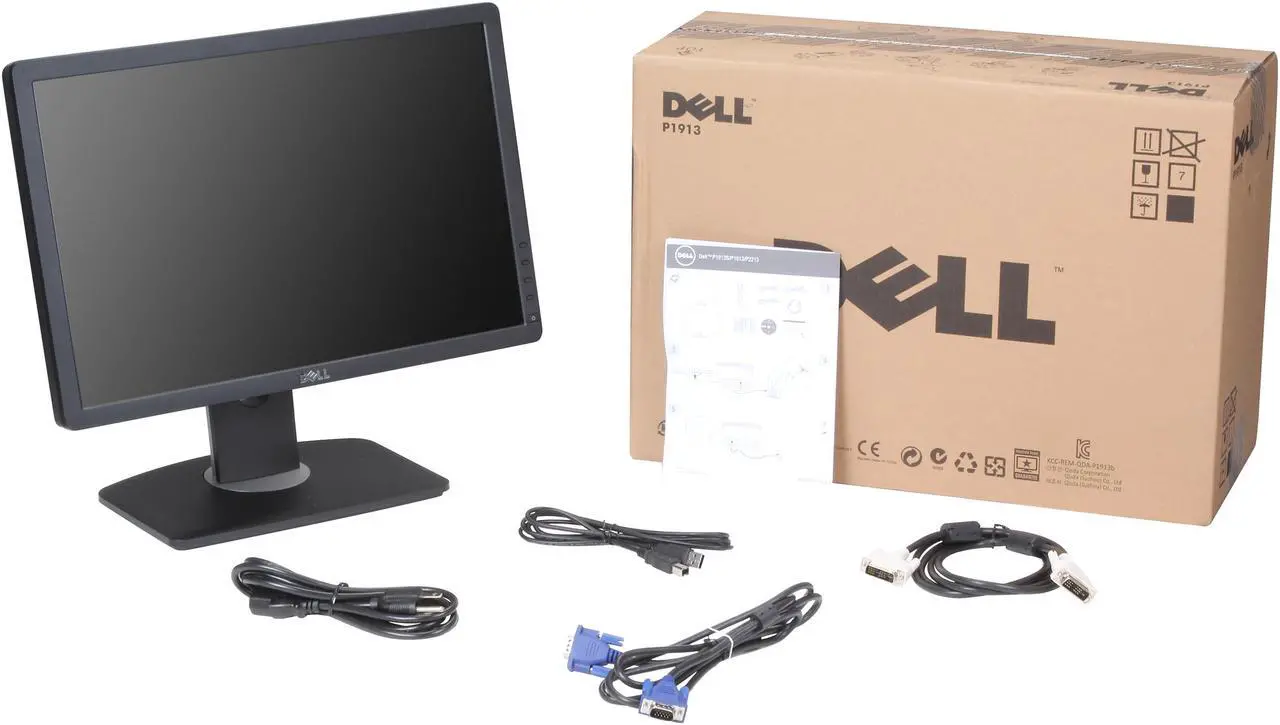 Alt view image 8 of 8 - Dell Professional P1913 Black 19” 5ms (GTG) Widescreen LCD/LED Monitor, 250 cd/m2, 2,000,000:1 (1000:1), USB 2.0 Port, Height, & Swivel Adjustable