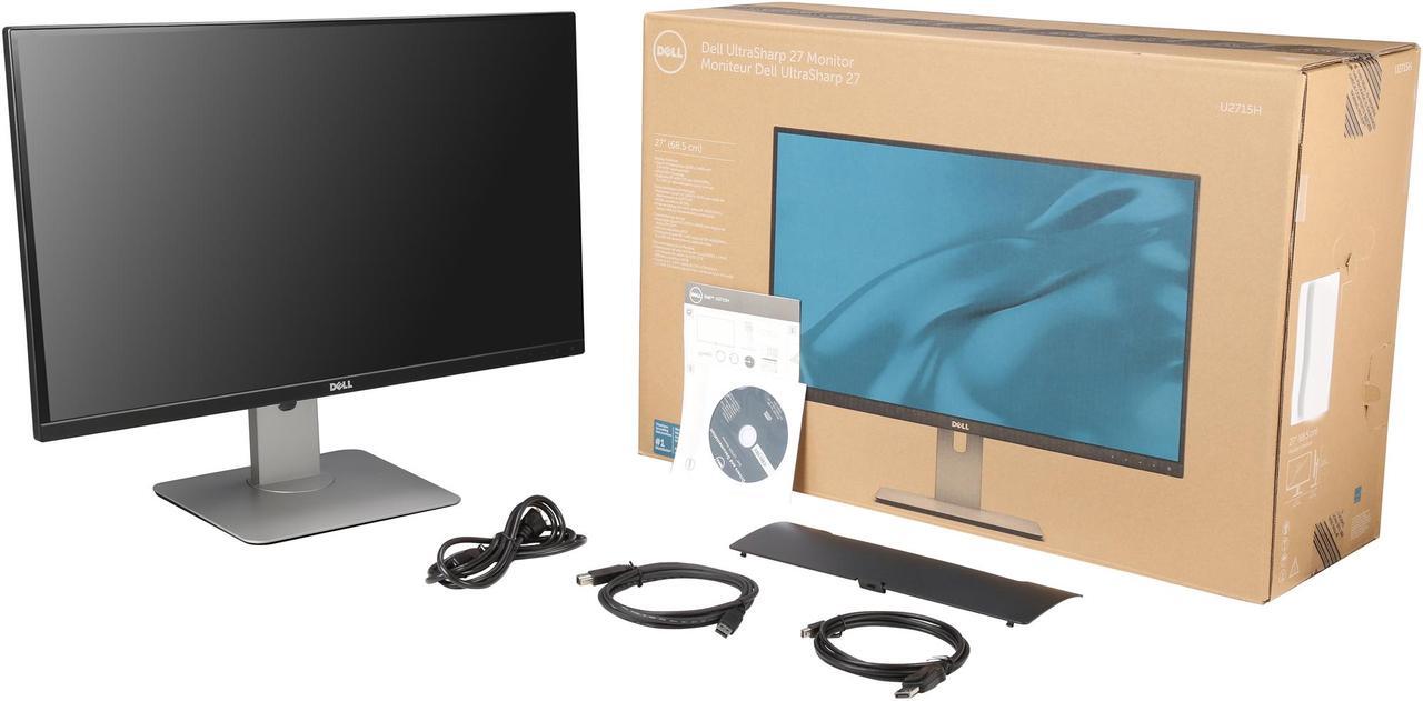 Alt view image 8 of 8 - Dell U2715H Black 27" 2K Widescreen LCD IPS Monitor, 2560 x 1440, 1000:1, 350cd/m2, HDMI&USB Display Port, Height, Swivel, Tilt