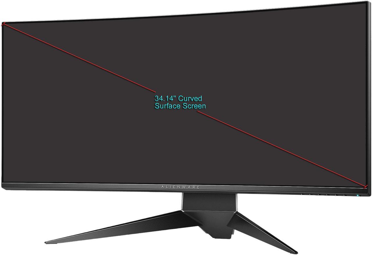 Alt view image 7 of 7 - Dell Alienware AW3418DW 34" (Actual size 34.14") 1900R WQHD 3440 x 1440 120Hz Overclocked NVIDIA G-SYNC HDMI DisplayPort 4xUSB 3.0 IPS LED Backlit Curved Gaming Monitor