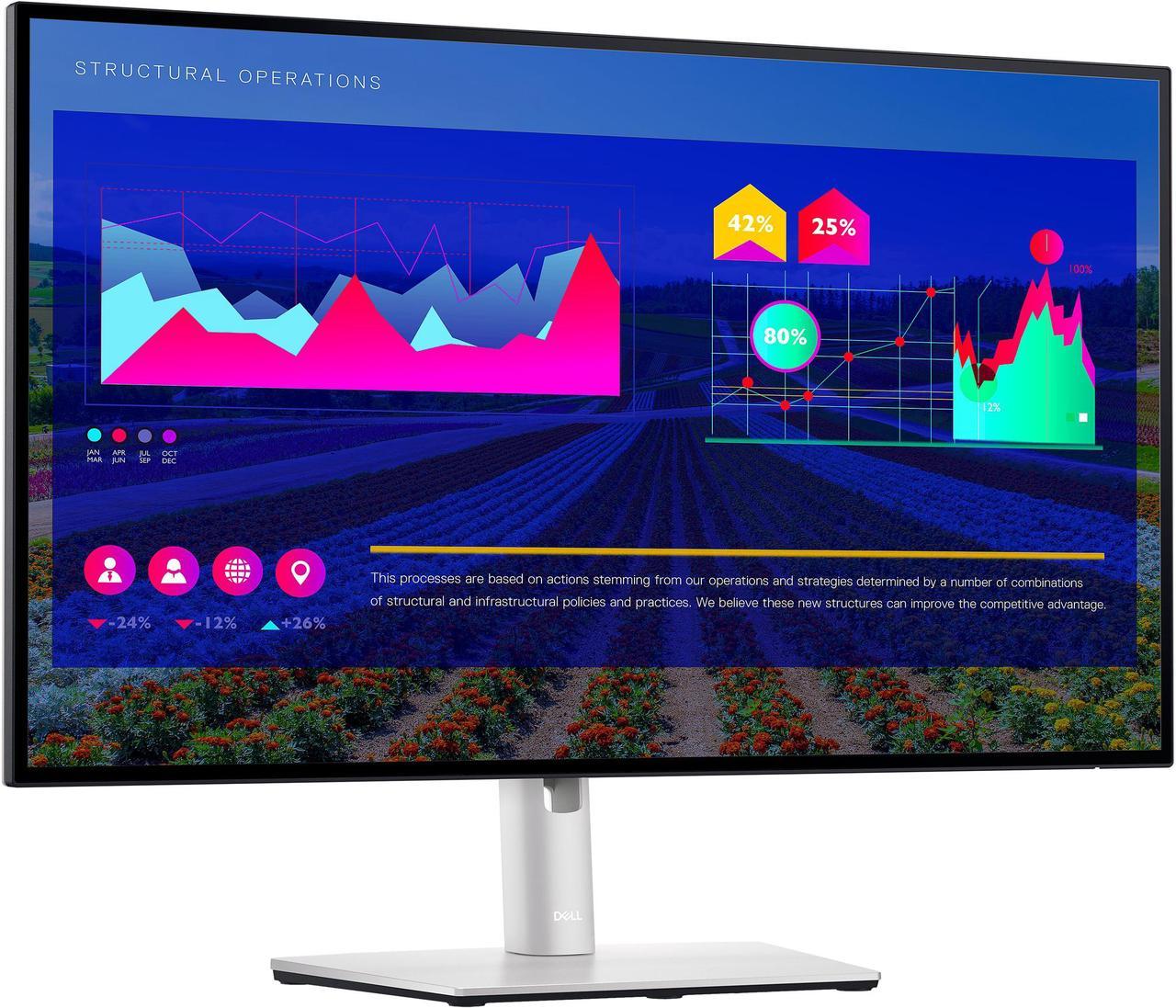 Dell UltraSharp U2722D 27" QHD 2560 x 1440 (2K) IPS, HDMI DisplayPort USB-C, VESA Tilt Swivel Pivot Height Adjust LED Backlight Monitor