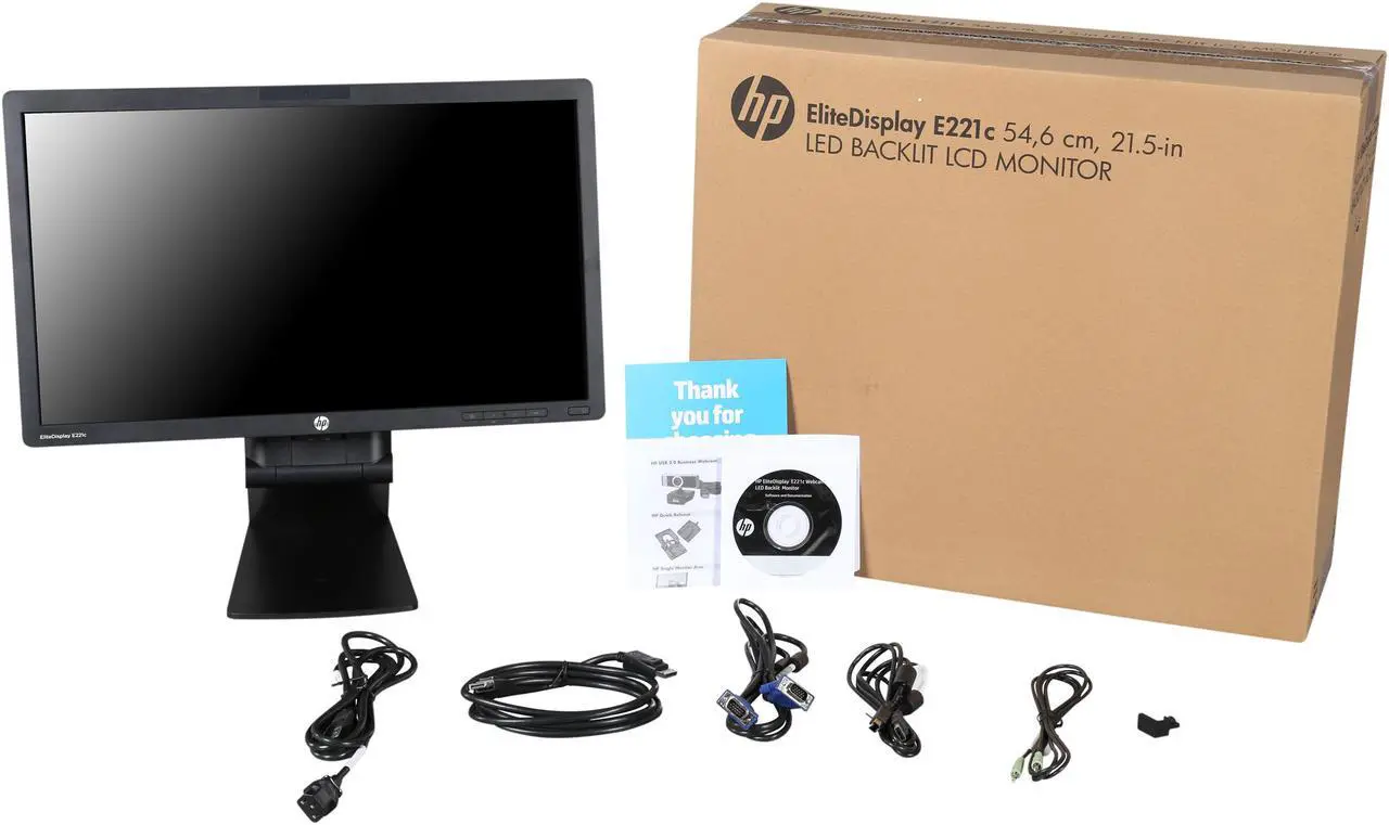 Alt view image 11 of 10 - HP EliteDisplay Promo E221C Black 21.5" 7ms Widescreen LCD Monitor 250 cd/m2 DCR 5,000,000:1 (1000:1) Built-in Speakers