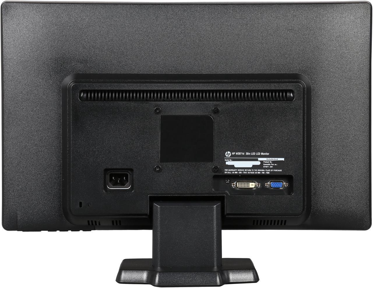 Alt view image 5 of 7 - HP 20" 60 Hz TN LCD Monitor 1 year warranty 5 ms D-Sub, DVI-D W2071D