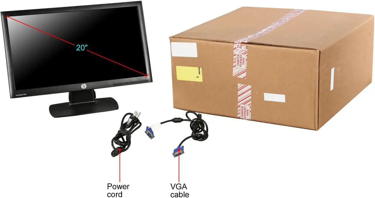 Alt view image 9 of 8 - HP 20" LCD Monitor 5 ms D-Sub, DVI C9F26A8#ABA P201
