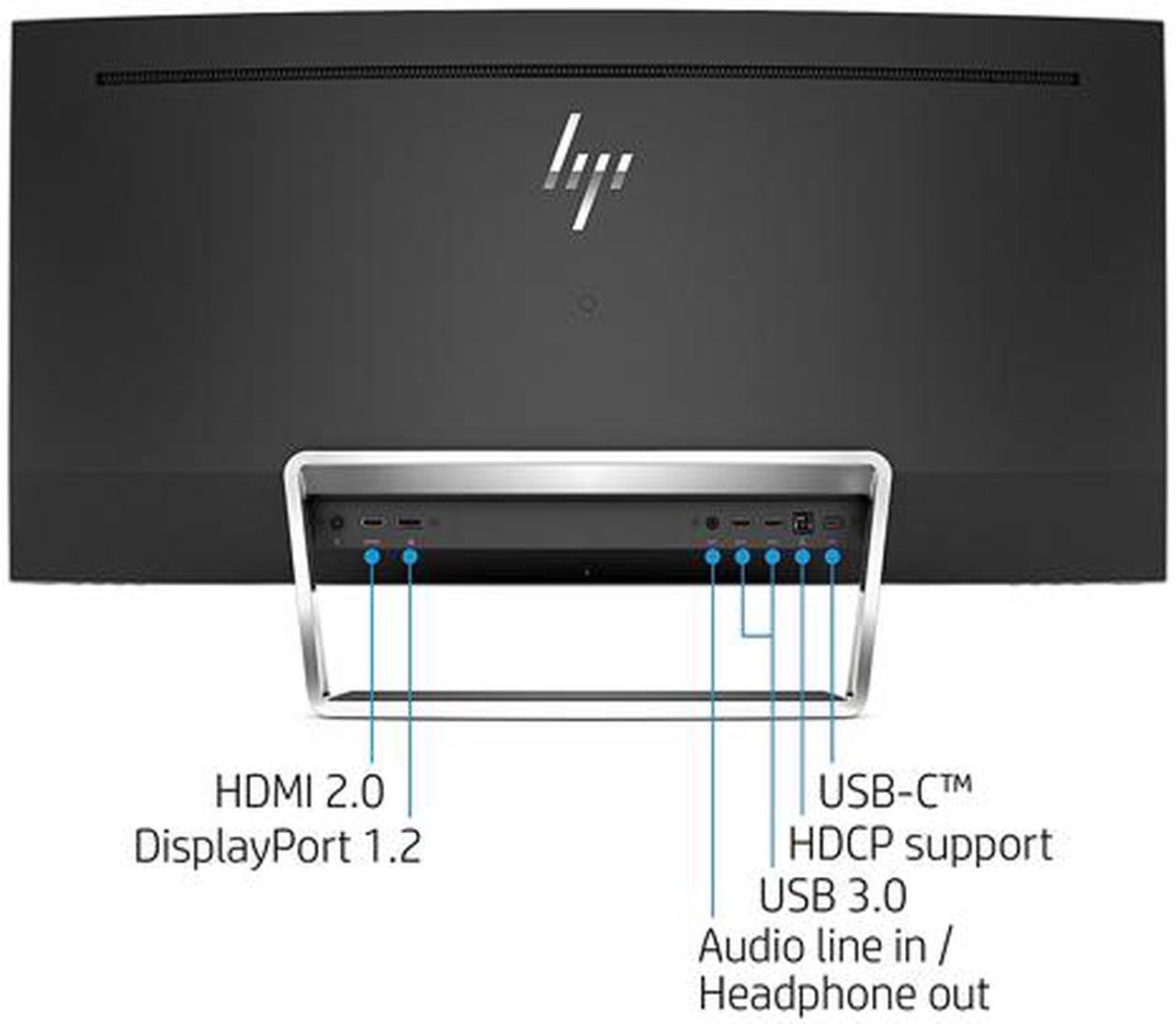 Alt view image 2 of 3 - HP 34" VA Monitor WQHD 3440x1440 @60Hz 21:9 Curved Monitor 4 Speakers B&O USB Type-C Port 6ms GTG HDMI, DisplayPort, USB Curved ENVY 34 W3T65AA