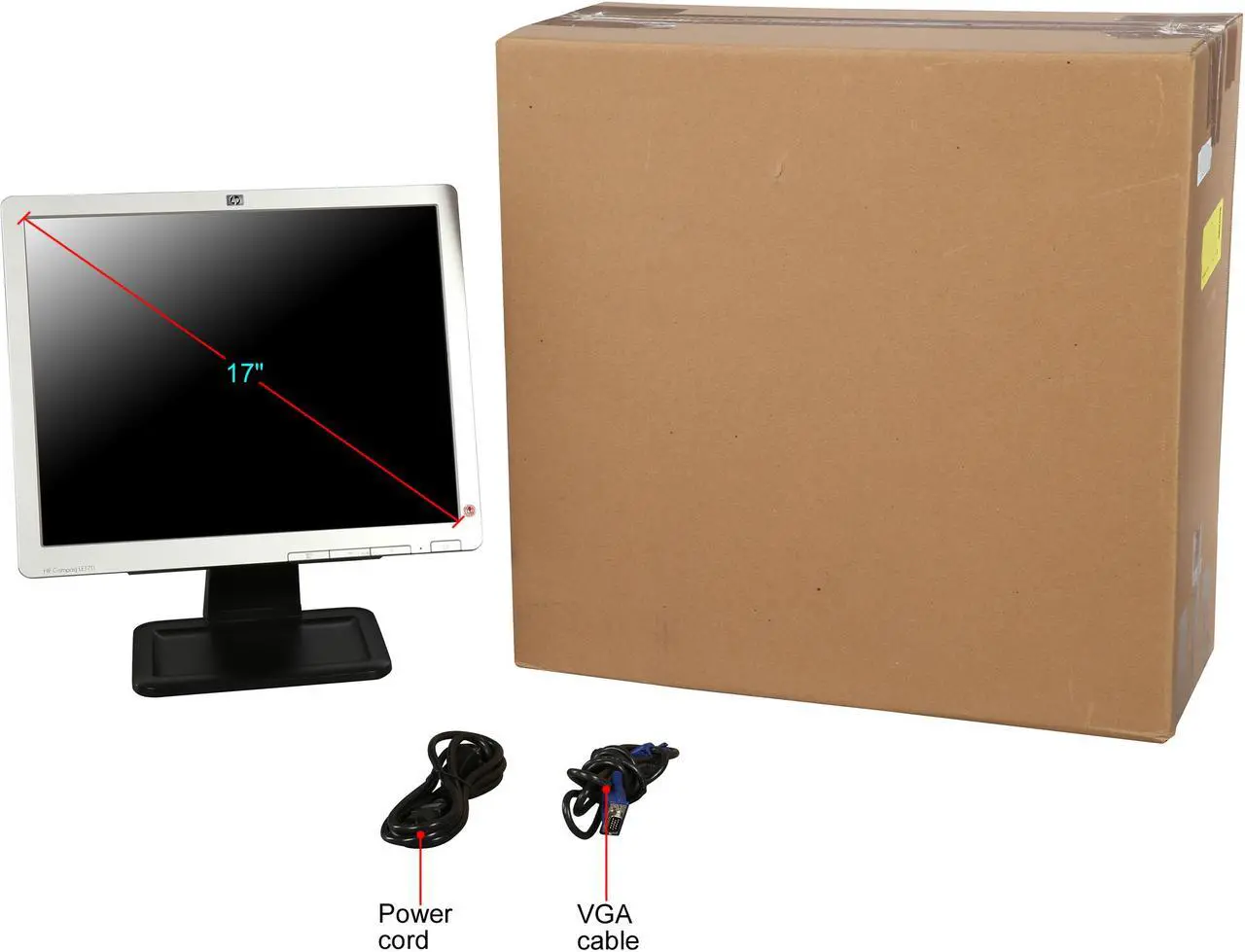 Alt view image 9 of 8 - HP 17" 60 Hz LCD Monitor D-Sub Compaq LE1711