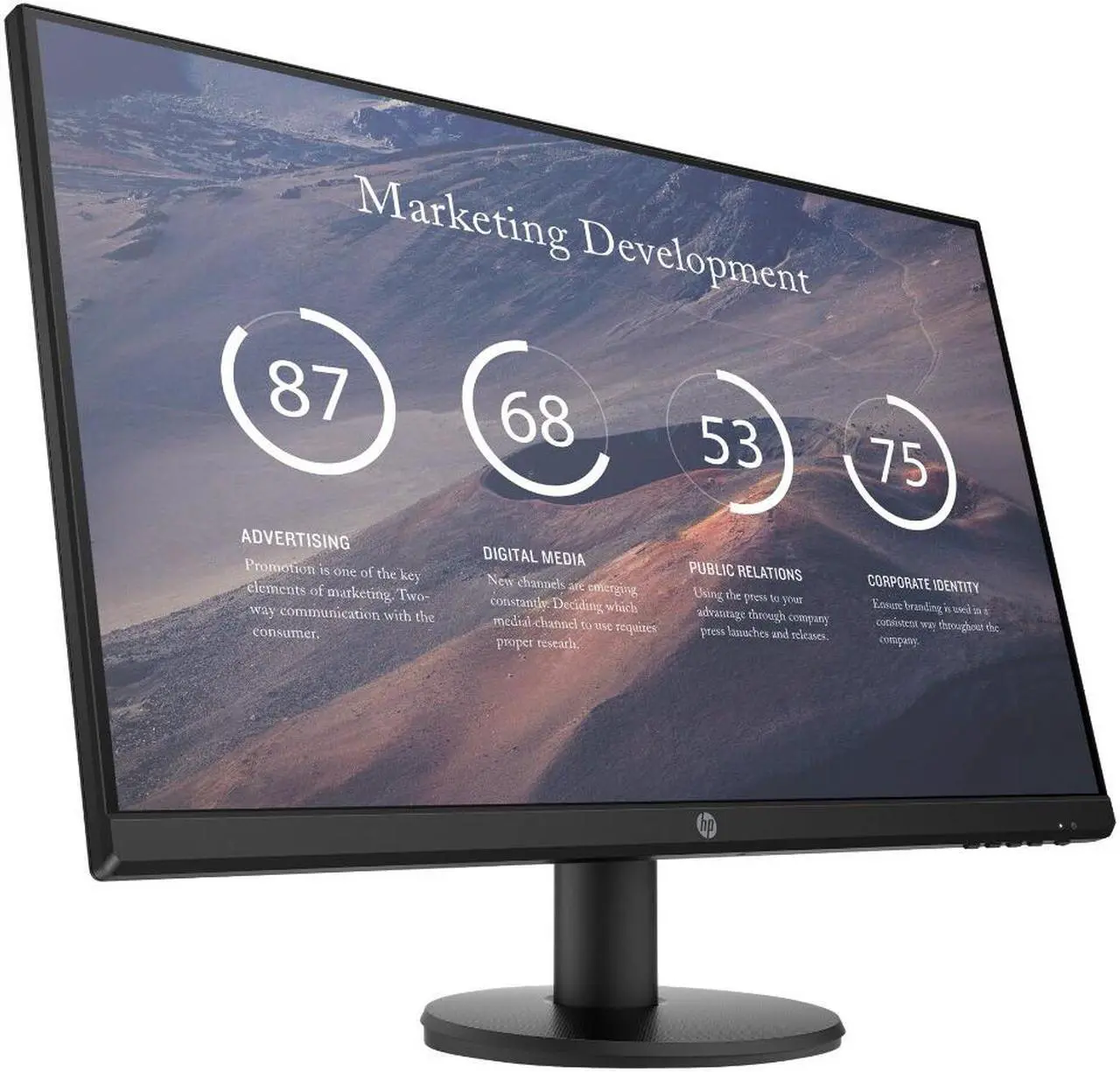 Alt view image 4 of 6 - HP 27" 60 Hz IPS FHD Monitor 5 ms (on/off) D-Sub, HDMI P27v G4