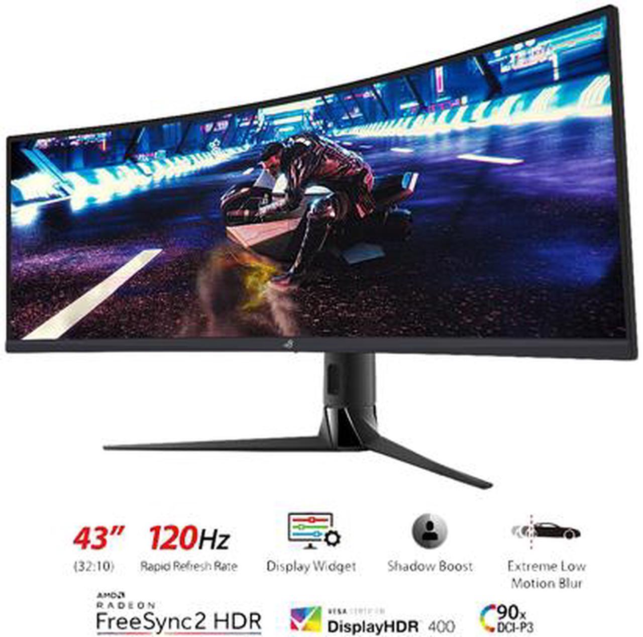 Alt view image 5 of 7 - ASUS ROG Strix XG43VQ 43" 3840 x 1200 1ms MPRT 120 Hz HDMI, DisplayPort Built-in Speakers 1800R Curved Gaming Monitor with FreeSync 2 HDR, DisplayHDR 400, DCI-P3 90%, Shadow Boost