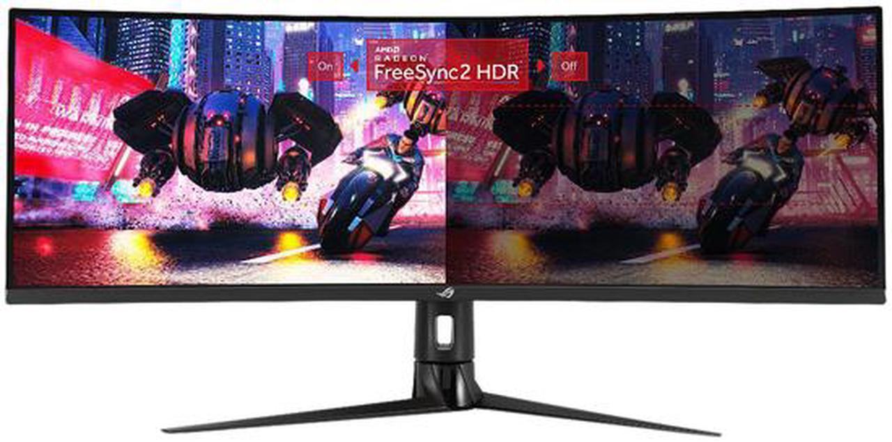 Alt view image 2 of 7 - ASUS ROG Strix XG43VQ 43" 3840 x 1200 1ms MPRT 120 Hz HDMI, DisplayPort Built-in Speakers 1800R Curved Gaming Monitor with FreeSync 2 HDR, DisplayHDR 400, DCI-P3 90%, Shadow Boost