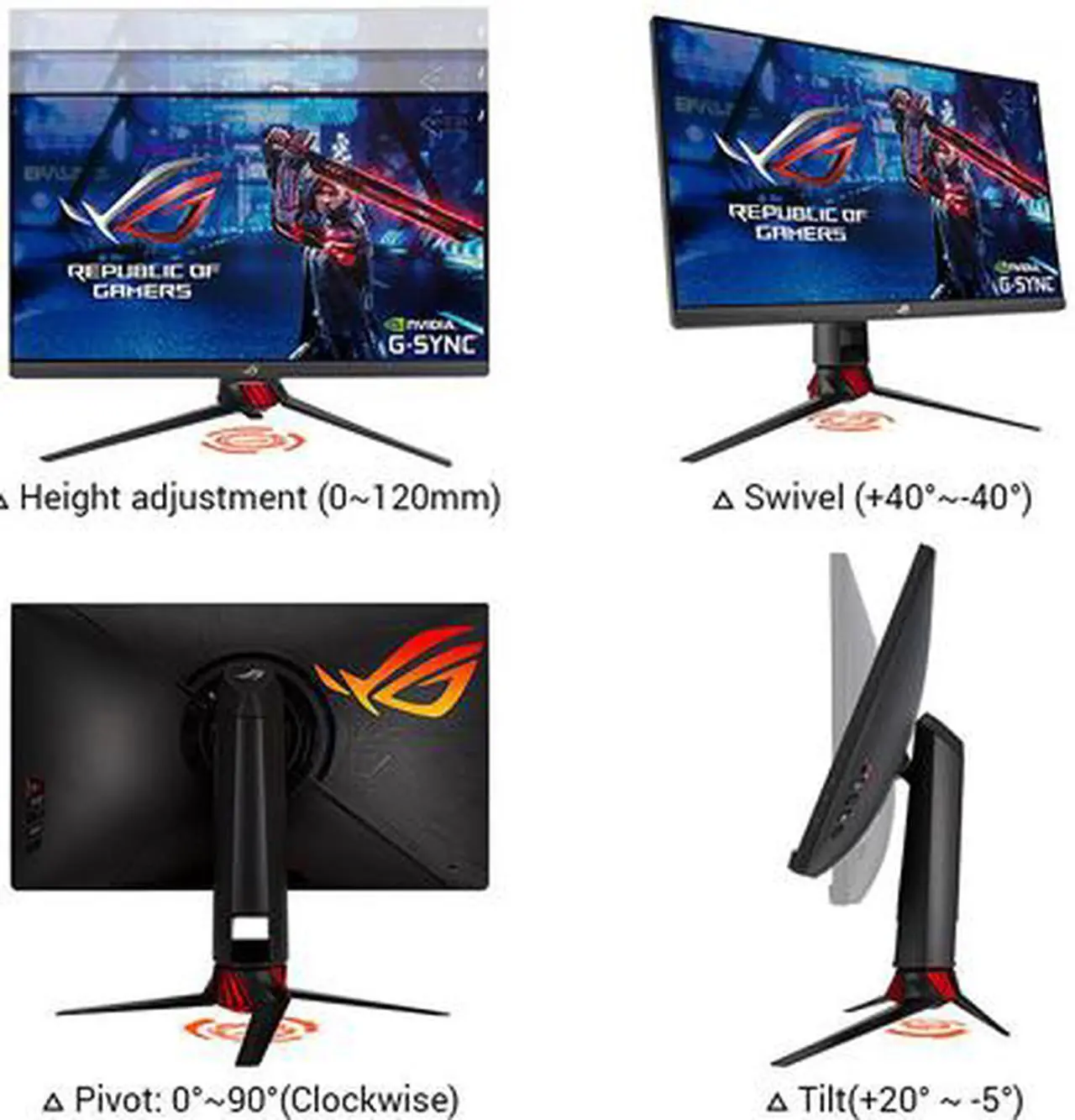 Alt view image 7 of 7 - ASUS ROG Strix XG279Q 27" WQHD 2560 x 1440 (2K) 1ms (GTG) 170Hz (Overclocking) 2 x HDMI, DisplayPort G-Sync Compatible Built-in Speakers DisplayHDR 400 Frameless Design LED Backlit Height Adjustable IPS Gaming Monitor