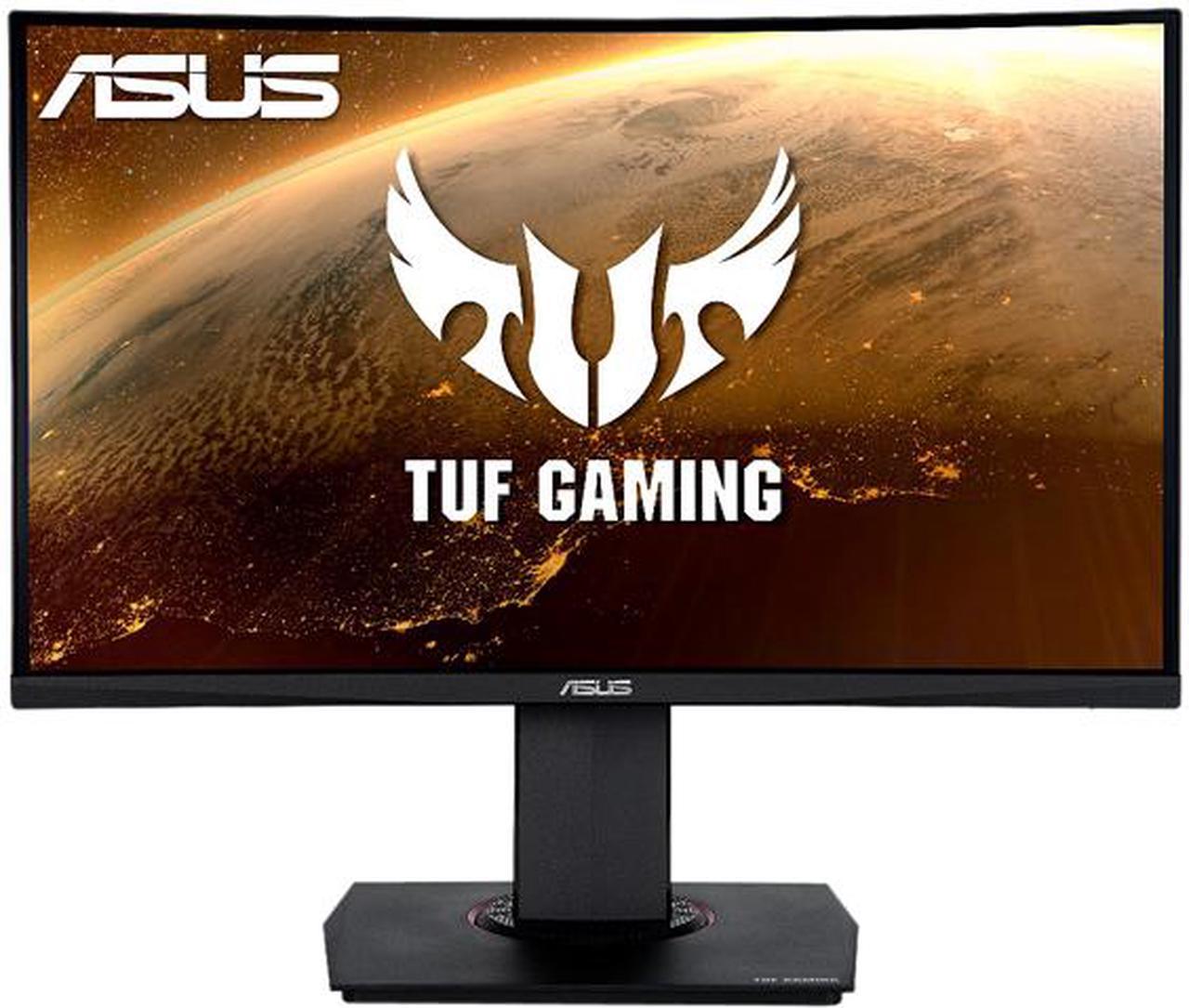 ASUS TUF Gaming VG24VQ 24" (23.6" Viewable) Full HD 1920 x 1080 1ms MPRT 144Hz 2 x HDMI, DisplayPort AMD FreeSync Asus Eye Care with Ultra Low-Blue Light & Flicker-Free Backlit LED Height Adjustable Curved Gaming Monitor