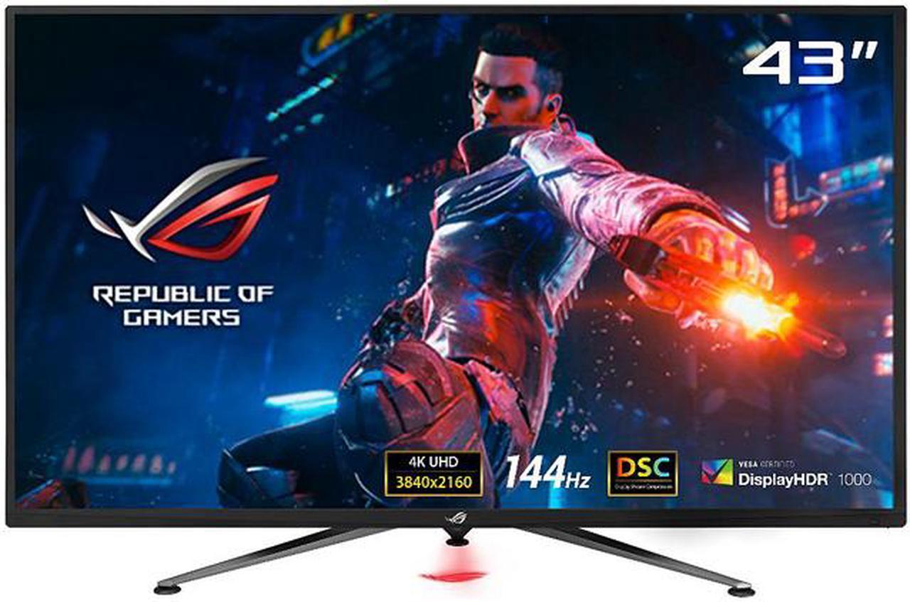 ASUS ROG Swift PG43UQ 43" UHD 3840 x 2160 (4K) 1 ms (MPRT) 144 Hz 2xHDMI, 2xDisplayPort, USB, G-SYNC Compatible, DSC, DisplayHDR 1000, DCI-P3 90%, Adaptive Sync, Shadow Boost, Built-in Speakers Gaming Monitor