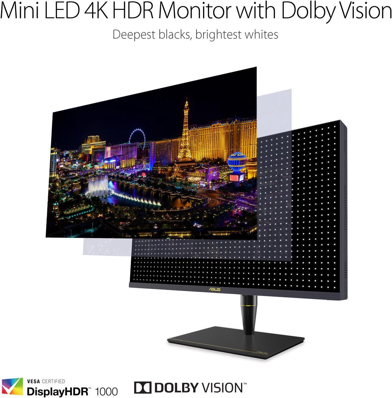 Alt view image 5 of 10 - ASUS ProArt Display PA32UCX-PK 32" 4K HDR Mini LED Monitor, 99% DCI-P3 99.5% Adobe RGB, DeltaE<1, 10-bit, IPS, Thunderbolt 3 USB-C HDMI DP, Calman Ready, Dolby Vision, 1200nits, w/ X-rite Calibrator