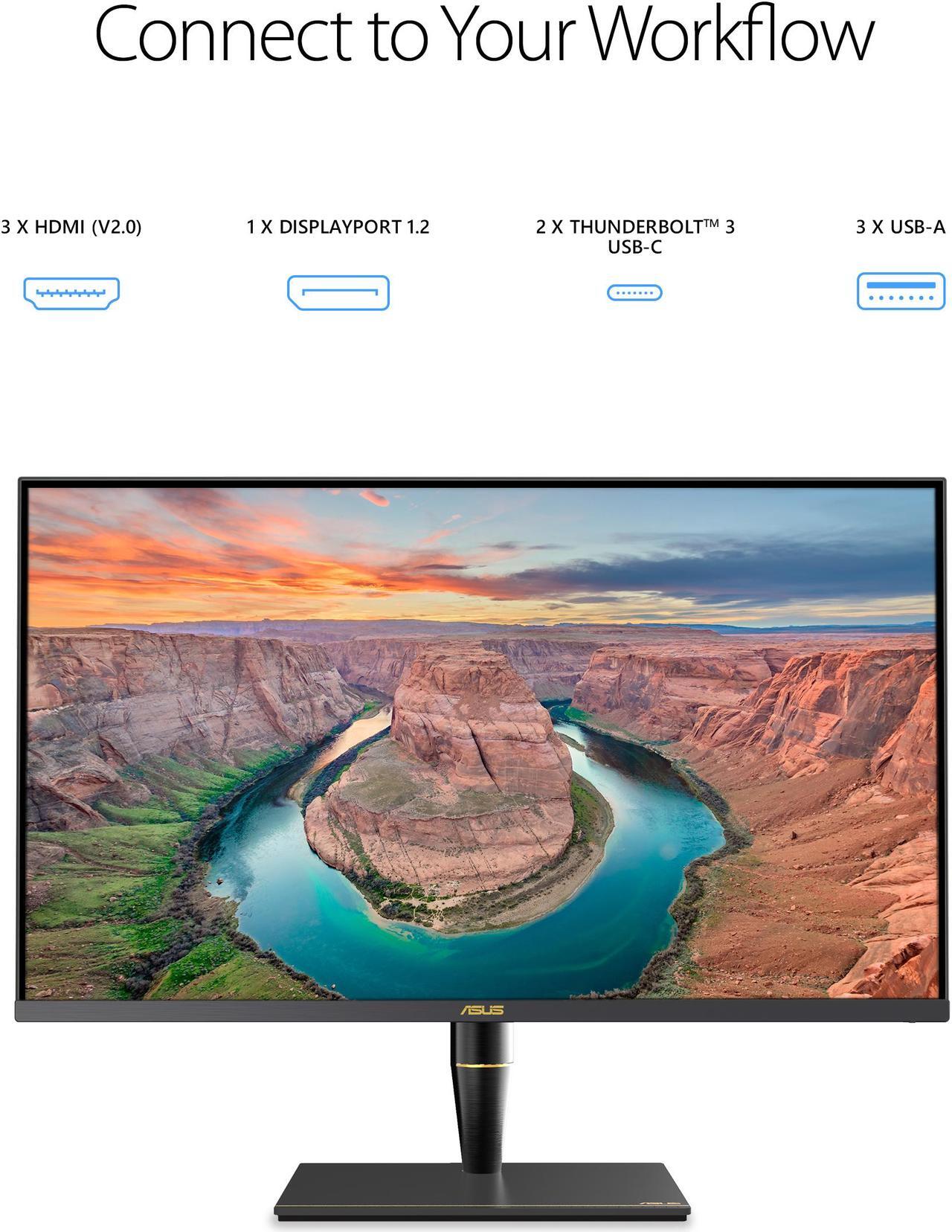 Alt view image 8 of 10 - ASUS ProArt Display PA32UCX-PK 32" 4K HDR Mini LED Monitor, 99% DCI-P3 99.5% Adobe RGB, DeltaE<1, 10-bit, IPS, Thunderbolt 3 USB-C HDMI DP, Calman Ready, Dolby Vision, 1200nits, w/ X-rite Calibrator