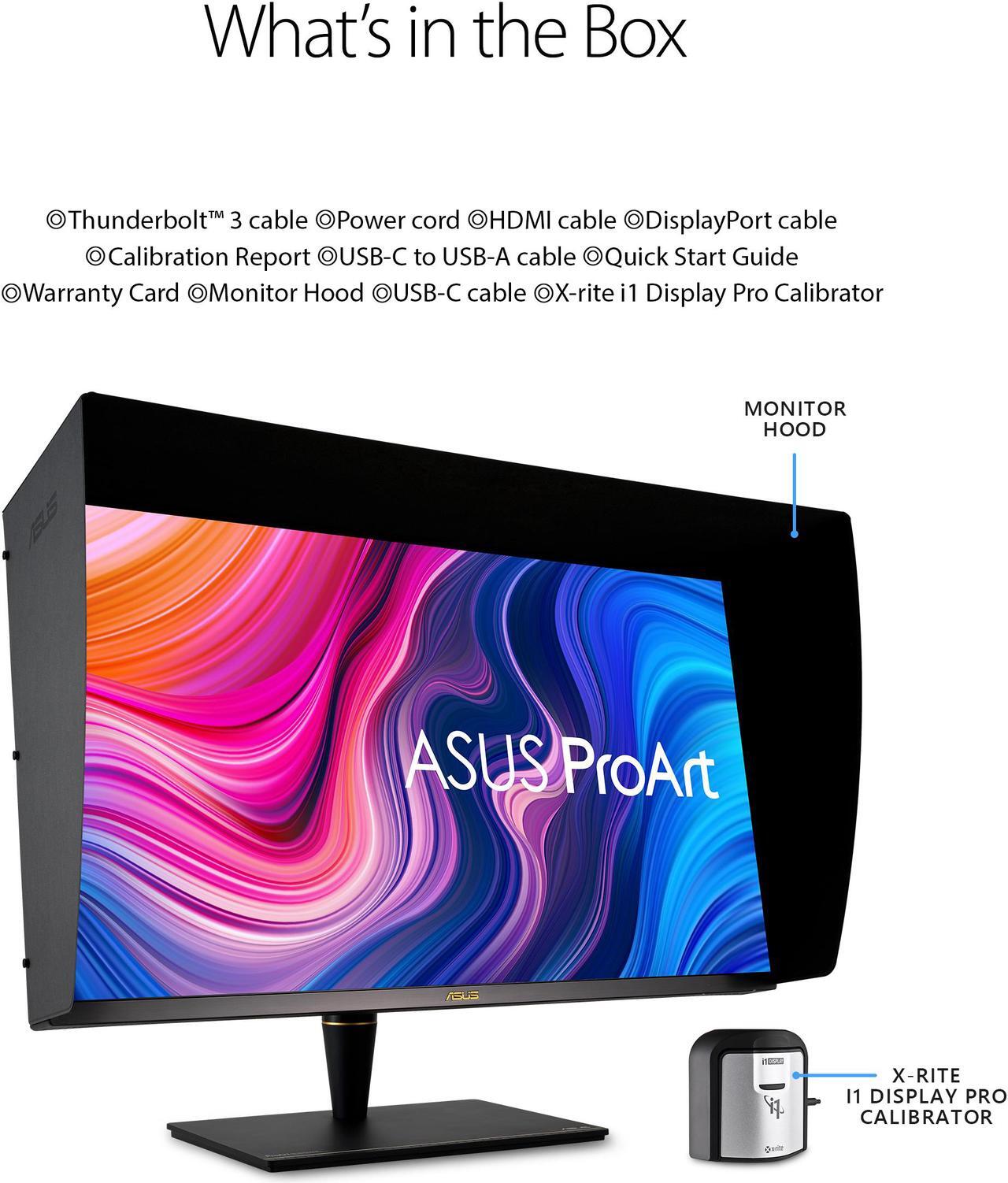 Alt view image 9 of 10 - ASUS ProArt Display PA32UCX-PK 32" 4K HDR Mini LED Monitor, 99% DCI-P3 99.5% Adobe RGB, DeltaE<1, 10-bit, IPS, Thunderbolt 3 USB-C HDMI DP, Calman Ready, Dolby Vision, 1200nits, w/ X-rite Calibrator