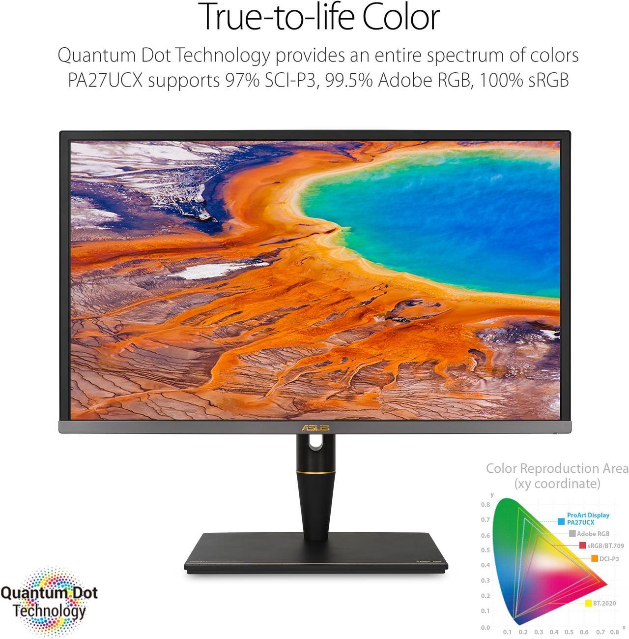 Alt view image 7 of 10 - ASUS ProArt Display PA27UCX-K 27" 4K HDR Mini LED Monitor, 97% DCI-P3 99.5% Adobe RGB 100% sRGB, DeltaE<1, IPS, USB-C HDMI DP, Calman Ready, Dolby Vision HDR10, 1000nits, w/ X-rite Calibrator
