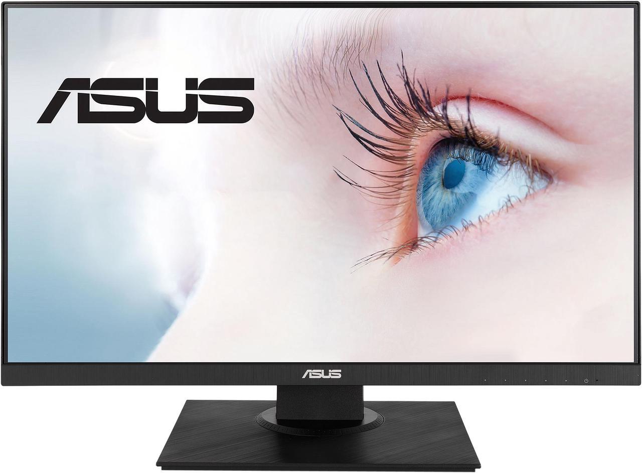 ASUS VA24DQLB 24" (23.8" Viewable) Monitor, 1080P Full HD, 75Hz, IPS, Adaptive-Sync, Eye Care, HDMI DisplayPort VGA USB Hub, Frameless, Height Adjustable, VESA Wall Mountable