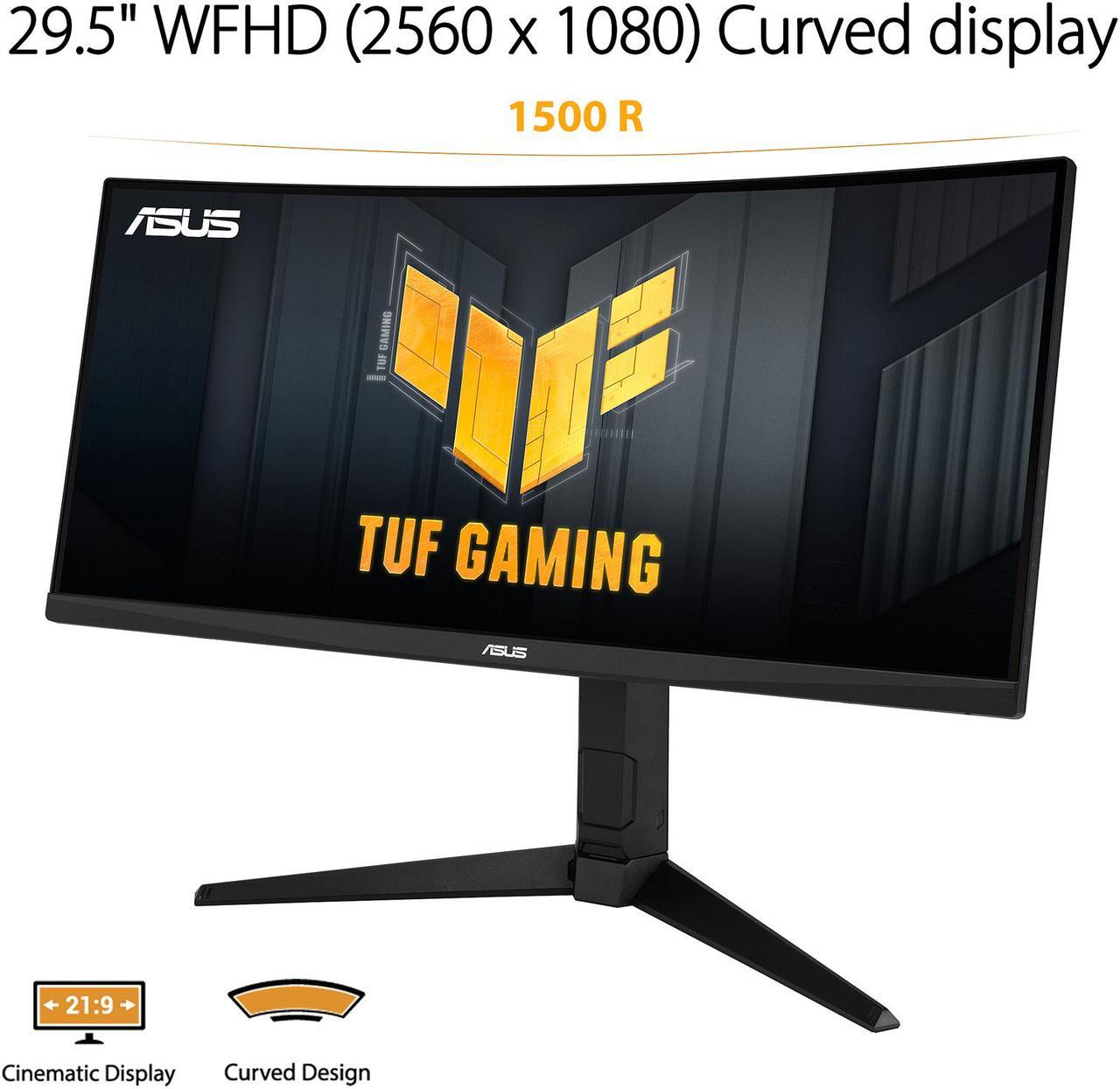 Alt view image 4 of 9 - ASUS TUF Gaming 30" 21:9 1080P Ultrawide Curved HDR Monitor (VG30VQL1A) - WFHD (2560 x 1080), 200Hz (Supports 144Hz), 1ms, Extreme Low Motion Blur, FreeSync Premium, Eye Care, DisplayPort, HDMI