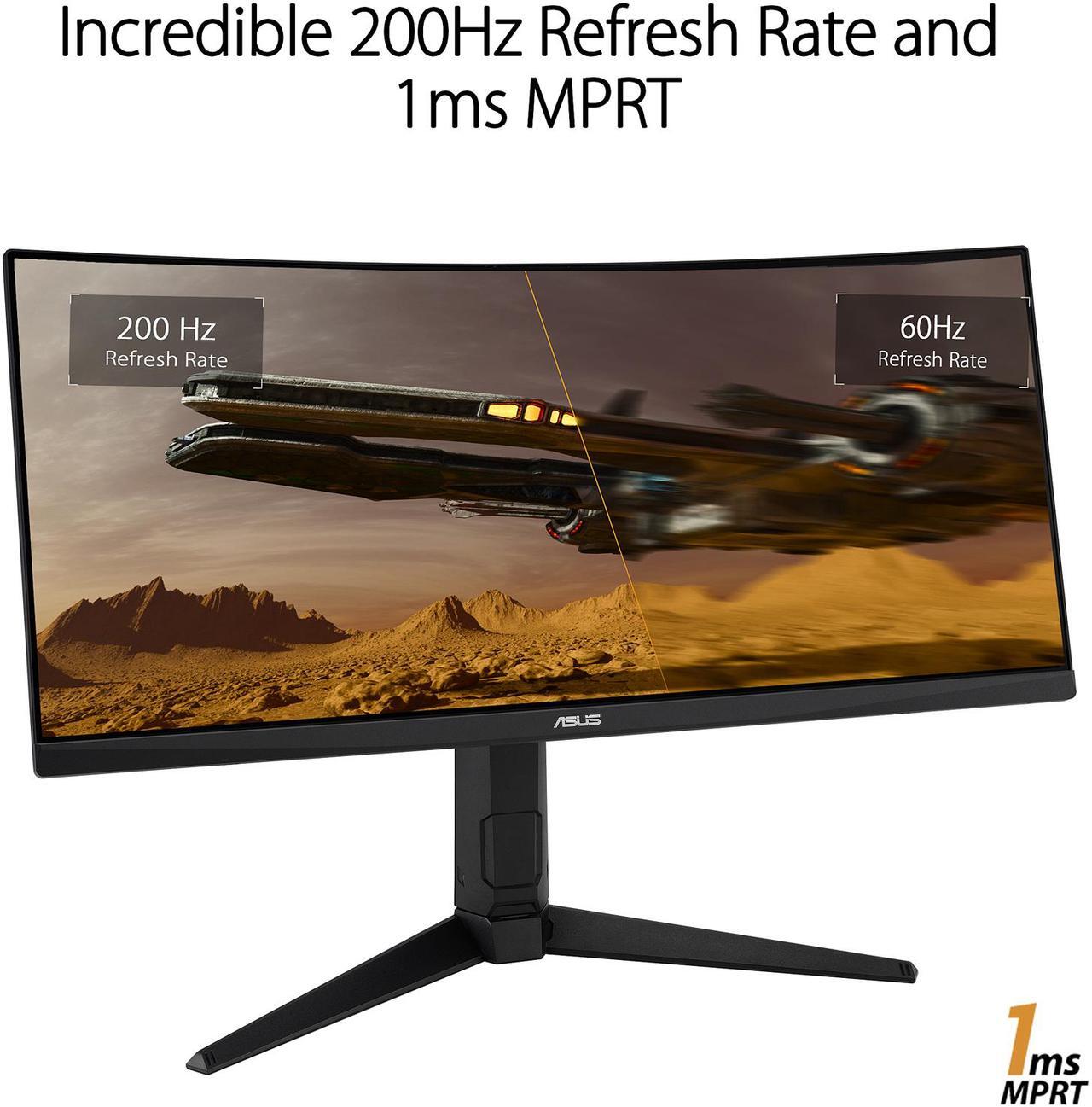 Alt view image 5 of 9 - ASUS TUF Gaming 30" 21:9 1080P Ultrawide Curved HDR Monitor (VG30VQL1A) - WFHD (2560 x 1080), 200Hz (Supports 144Hz), 1ms, Extreme Low Motion Blur, FreeSync Premium, Eye Care, DisplayPort, HDMI
