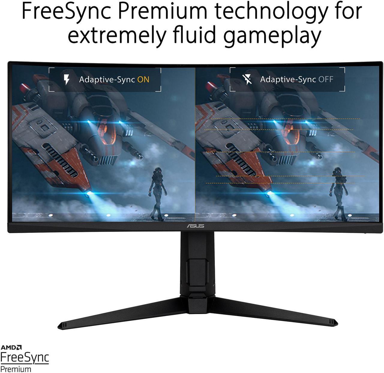 Alt view image 6 of 9 - ASUS TUF Gaming 30" 21:9 1080P Ultrawide Curved HDR Monitor (VG30VQL1A) - WFHD (2560 x 1080), 200Hz (Supports 144Hz), 1ms, Extreme Low Motion Blur, FreeSync Premium, Eye Care, DisplayPort, HDMI
