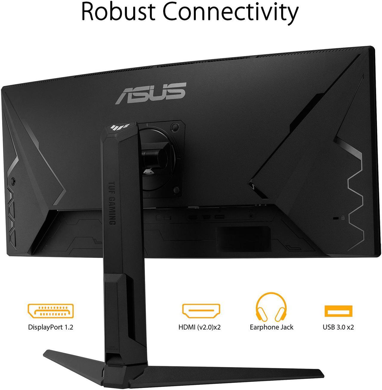 Alt view image 7 of 9 - ASUS TUF Gaming 30" 21:9 1080P Ultrawide Curved HDR Monitor (VG30VQL1A) - WFHD (2560 x 1080), 200Hz (Supports 144Hz), 1ms, Extreme Low Motion Blur, FreeSync Premium, Eye Care, DisplayPort, HDMI