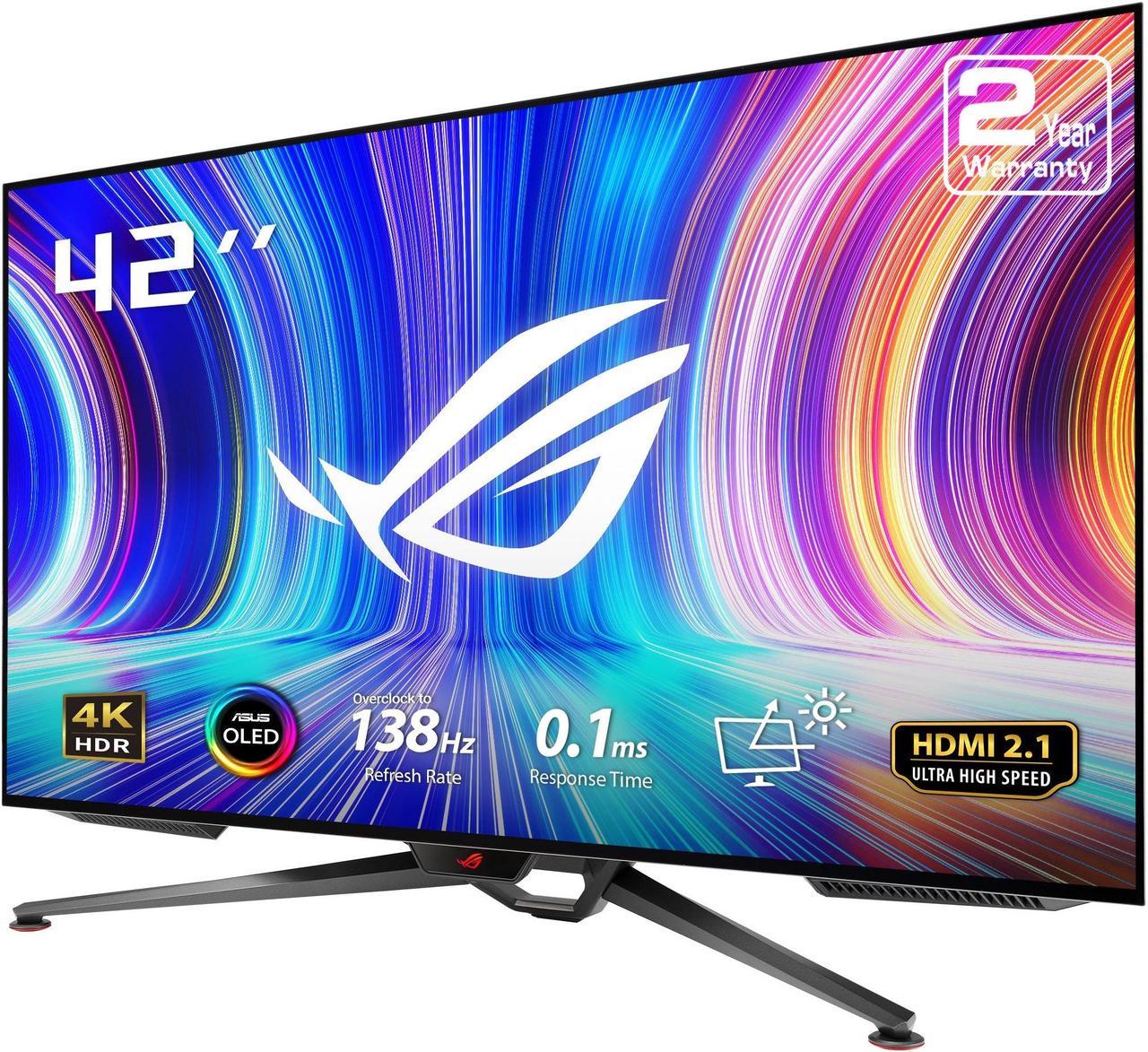 ASUS ROG Swift OLED PG42UQ Gaming Monitor - 41.5" 4K, OLED, 138Hz (Overclocked), 0.1 ms (GTG), G-SYNC Compatible, Custom Heatsink, 98% DCI-P3, True 10-bit, HDMI 2.1, DisplayPort 1.4