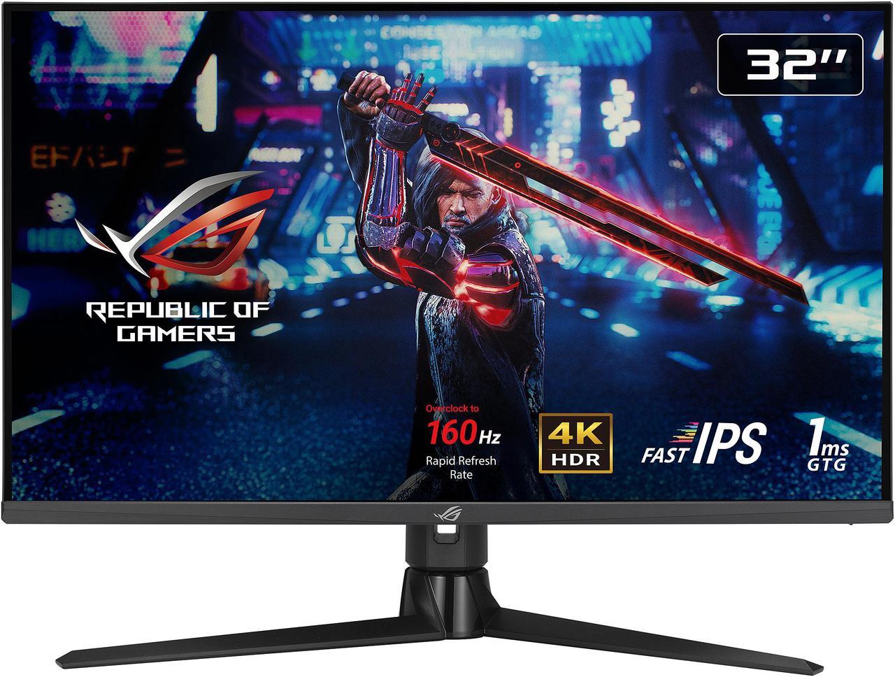 ASUS ROG Strix 32" HDMI 2.1 DSC Gaming Monitor (XG32UQ) - 4K UHD (3840 x 2160), Fast IPS, 160Hz, 1ms, G-SYNC Compatible, FreeSync Premium Pro, DisplayPort, USB, HDMI, DisplayHDR600, Variable Overdrive