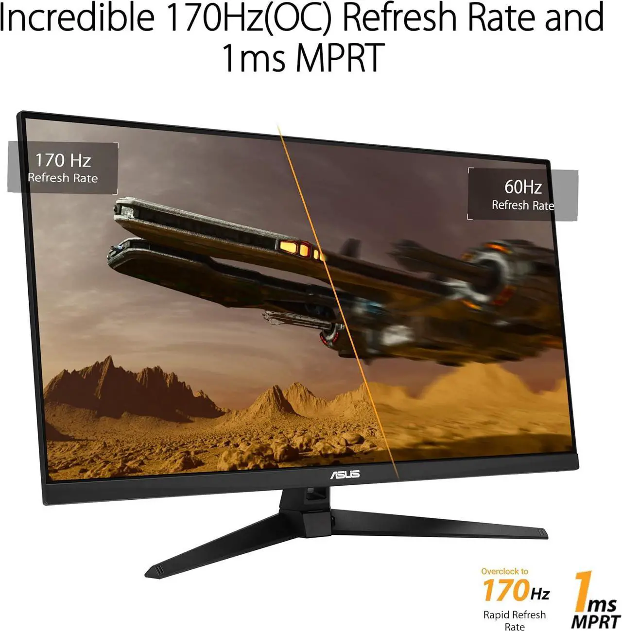 Alt view image 4 of 15 - ASUS TUF Gaming 31.5” 1440P HDR Monitor (VG32AQA1A) - QHD (2560 x 1440), 170Hz, 1ms, Extreme Low Motion Blur, FreeSync Premium, DisplayPort, HDMI, HDR-10, Shadow Boost, VESA Wall Mountable