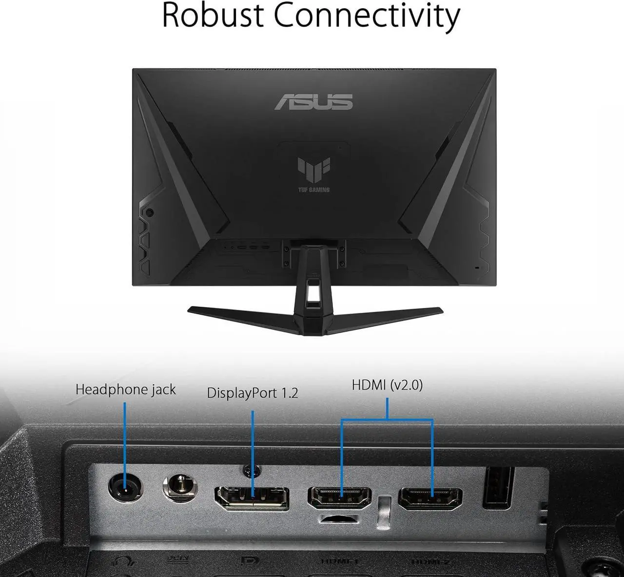 Alt view image 8 of 15 - ASUS TUF Gaming 31.5” 1440P HDR Monitor (VG32AQA1A) - QHD (2560 x 1440), 170Hz, 1ms, Extreme Low Motion Blur, FreeSync Premium, DisplayPort, HDMI, HDR-10, Shadow Boost, VESA Wall Mountable