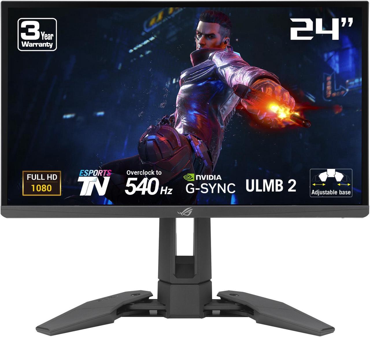 ASUS ROG Swift Pro PG248QP NVIDIA G-SYNC Esports Gaming Monitor - 24.1" FHD, 540 Hz Overclocked (Above 360Hz), Esports-TN Panel, NVIDIA Reflex Analyzer, ULMB 2, Adjustable Base, ESS Codec, DisplayHDR 400