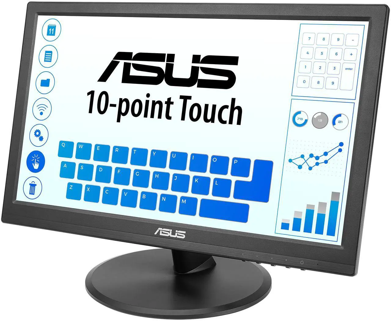 Alt view image 6 of 9 - ASUS 15.6" 1080P Touch Monitor (VT169HE) - Full HD, 10-point Touchscreen, IPS, Wide Viewing Angle, Frameless, Eye Care, Flicker free, Low Blue Light, HDMI, Windows 11 Compliance, VESA Mountable
