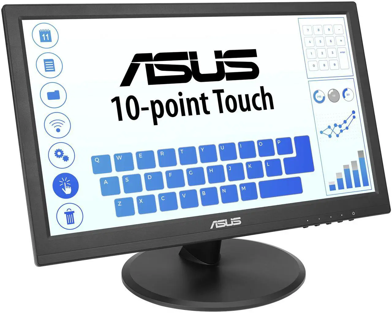 Alt view image 5 of 9 - ASUS 15.6" 1080P Touch Monitor (VT169HE) - Full HD, 10-point Touchscreen, IPS, Wide Viewing Angle, Frameless, Eye Care, Flicker free, Low Blue Light, HDMI, Windows 11 Compliance, VESA Mountable