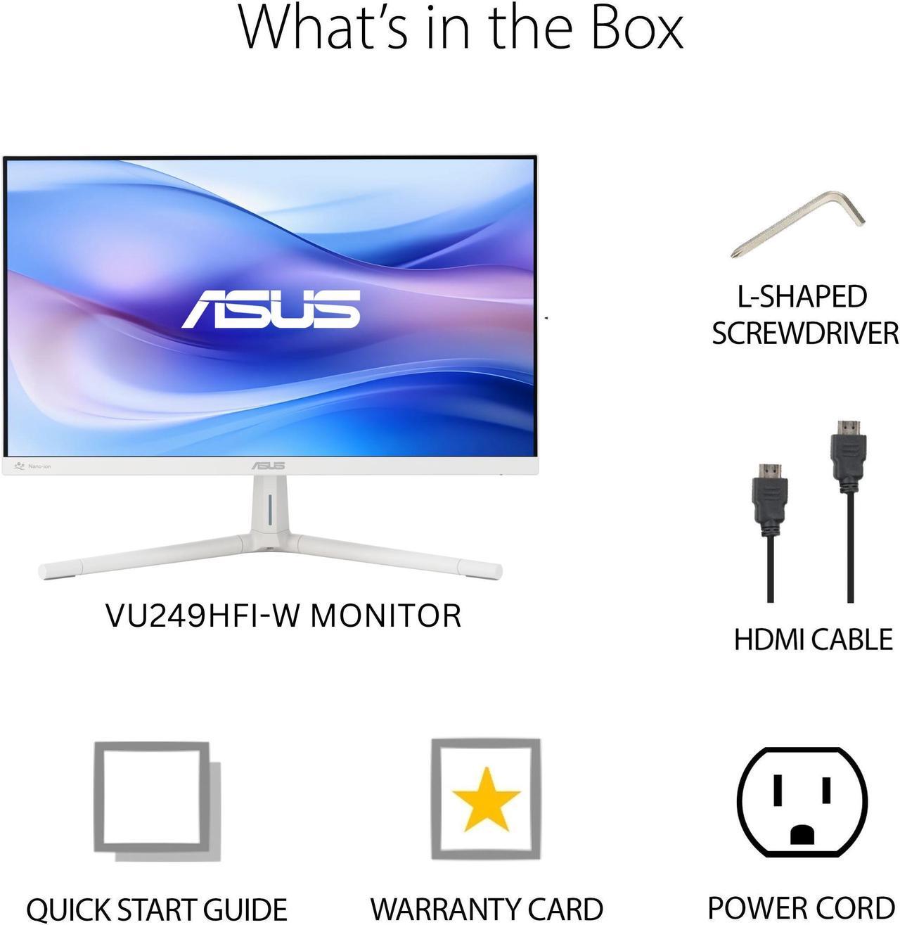 Alt view image 6 of 10 - ASUS VU249HFI-W Eye Care Monitor – 24" (23.8 inch viewable) Full HD (1920 x 1080), IPS, 100Hz, SmoothMotion, Adaptive Sync, Nano-ion, Eye Care Plus technology, Blue Light Filter, Flicker Free