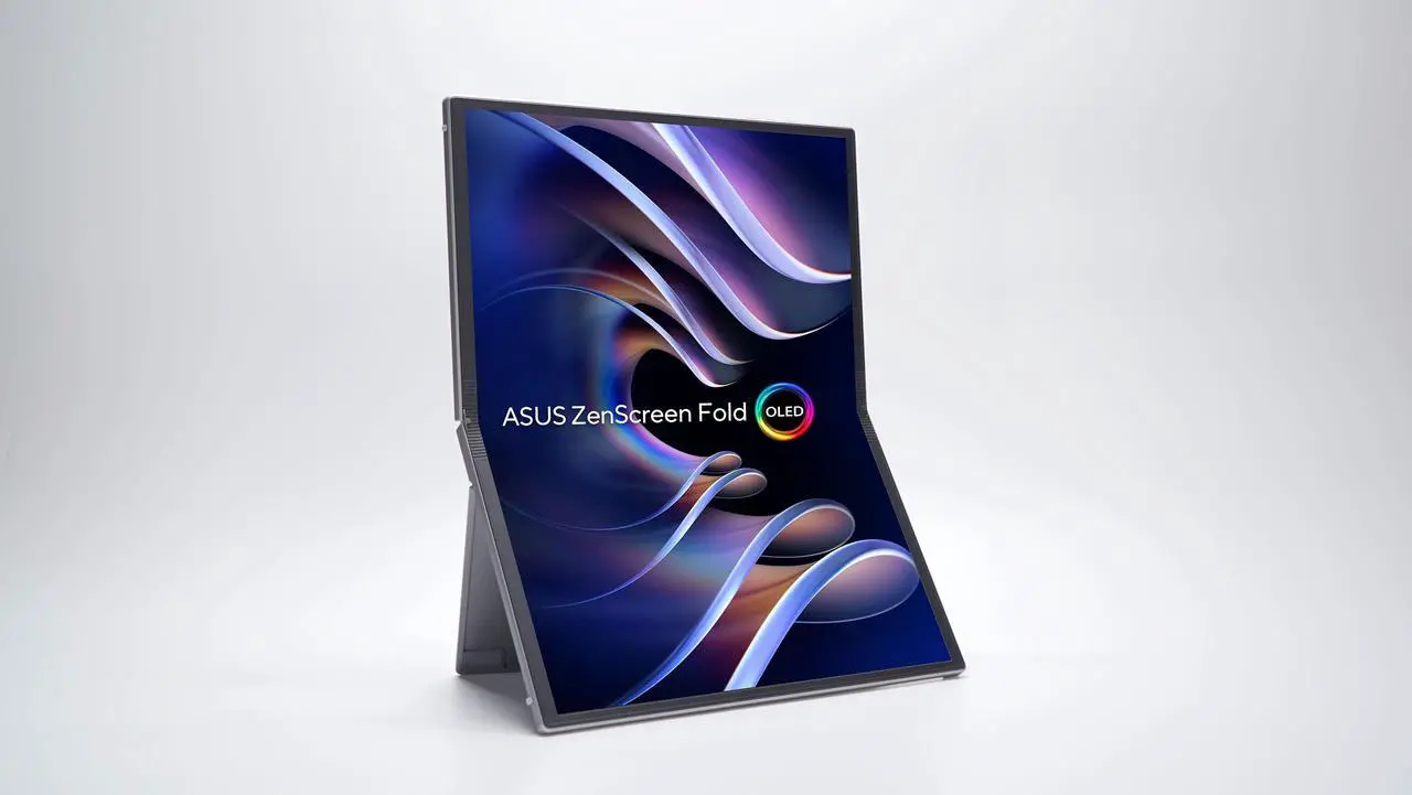 Alt view image 13 of 14 - ASUS ZenScreen Fold OLED 17.3" 1440P USB-C Portable Monitor (MQ17QH - QHD (2560x1920), Water-drop Hinge, DisplayHDR500 True Black, 100% DCI-P3, mini-HDMI, Tripod hole, Kickstand, FSC