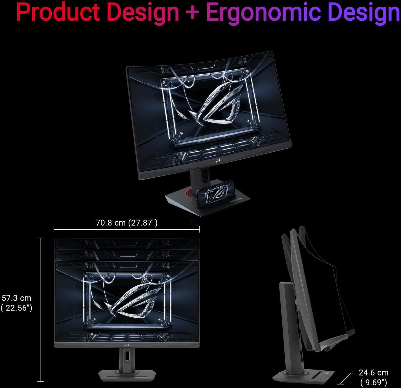 Alt view image 7 of 9 - ASUS ROG Strix 32" 1440P USB-C Curved HDR400 Gaming Monitor (XG32WCMS) - QHD (2560x1440), 280Hz, 1ms, Fast VA, Extreme Low Motion Blur Sync, DisplayWidget, Tripod Socket, AI Gaming