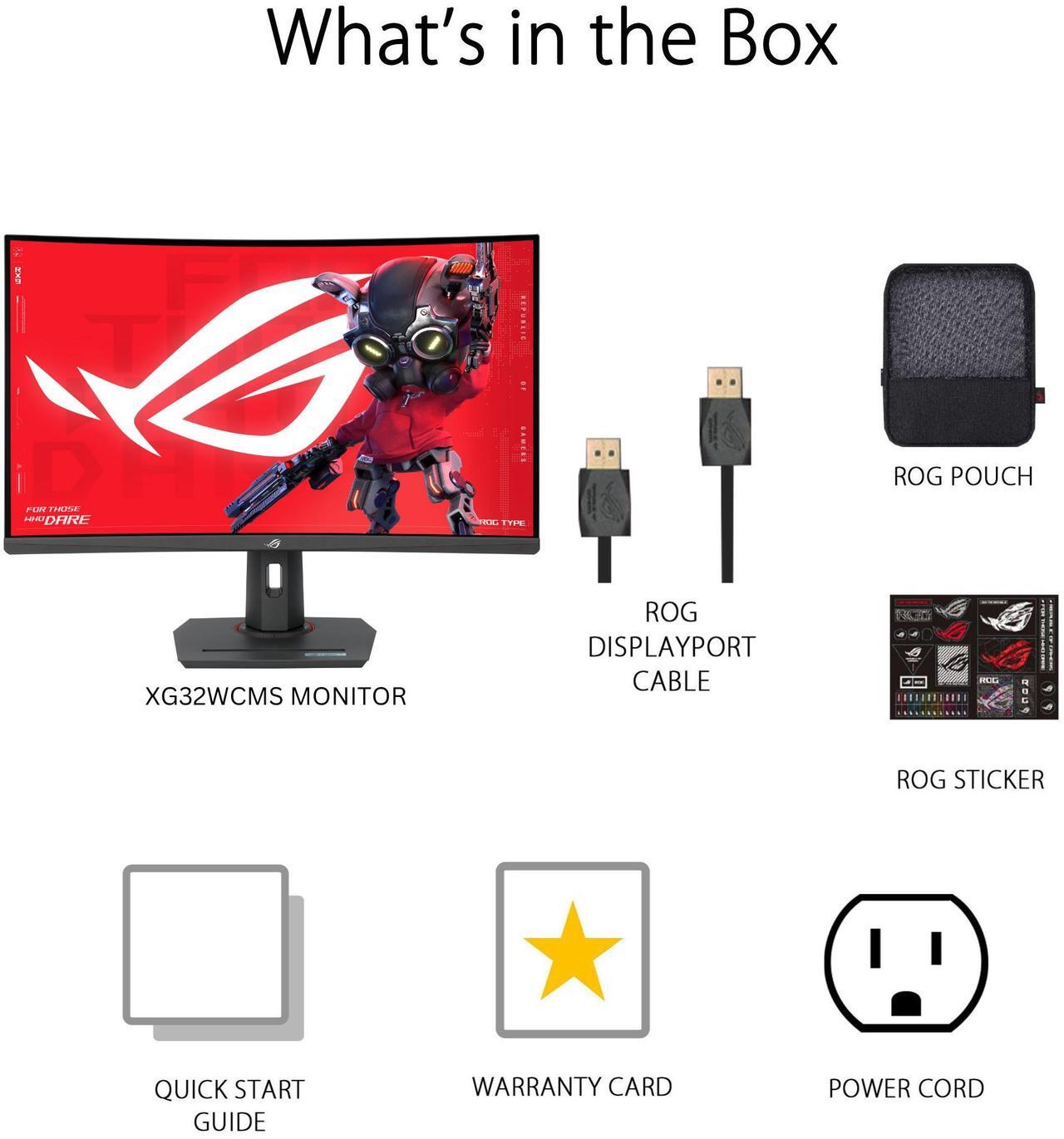 Alt view image 9 of 9 - ASUS ROG Strix 32" 1440P USB-C Curved HDR400 Gaming Monitor (XG32WCMS) - QHD (2560x1440), 280Hz, 1ms, Fast VA, Extreme Low Motion Blur Sync, DisplayWidget, Tripod Socket, AI Gaming